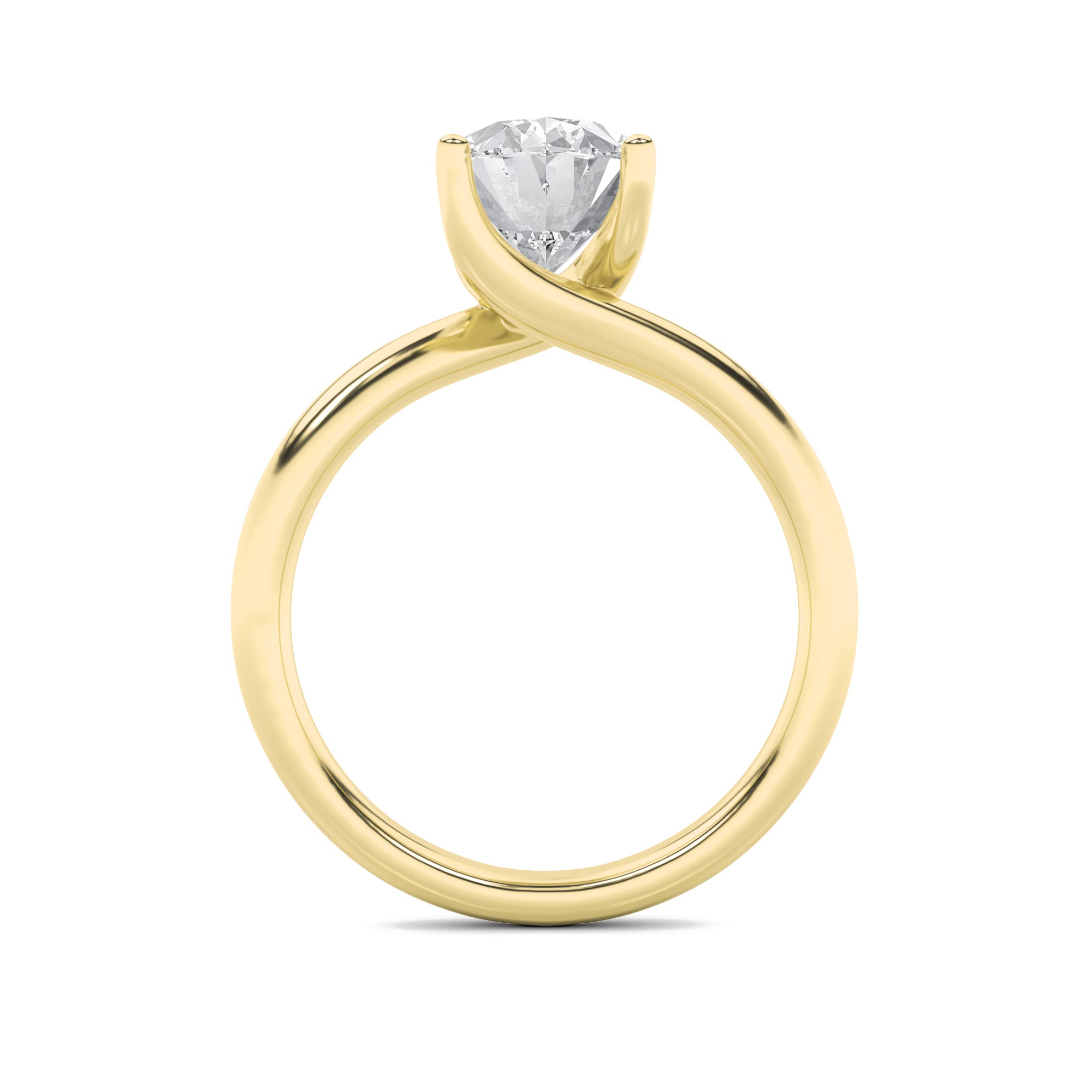3Cttw Oval Shaped Lab Grown Diamond (F/VS) BypassShank Engagement Ring in 14K Gold