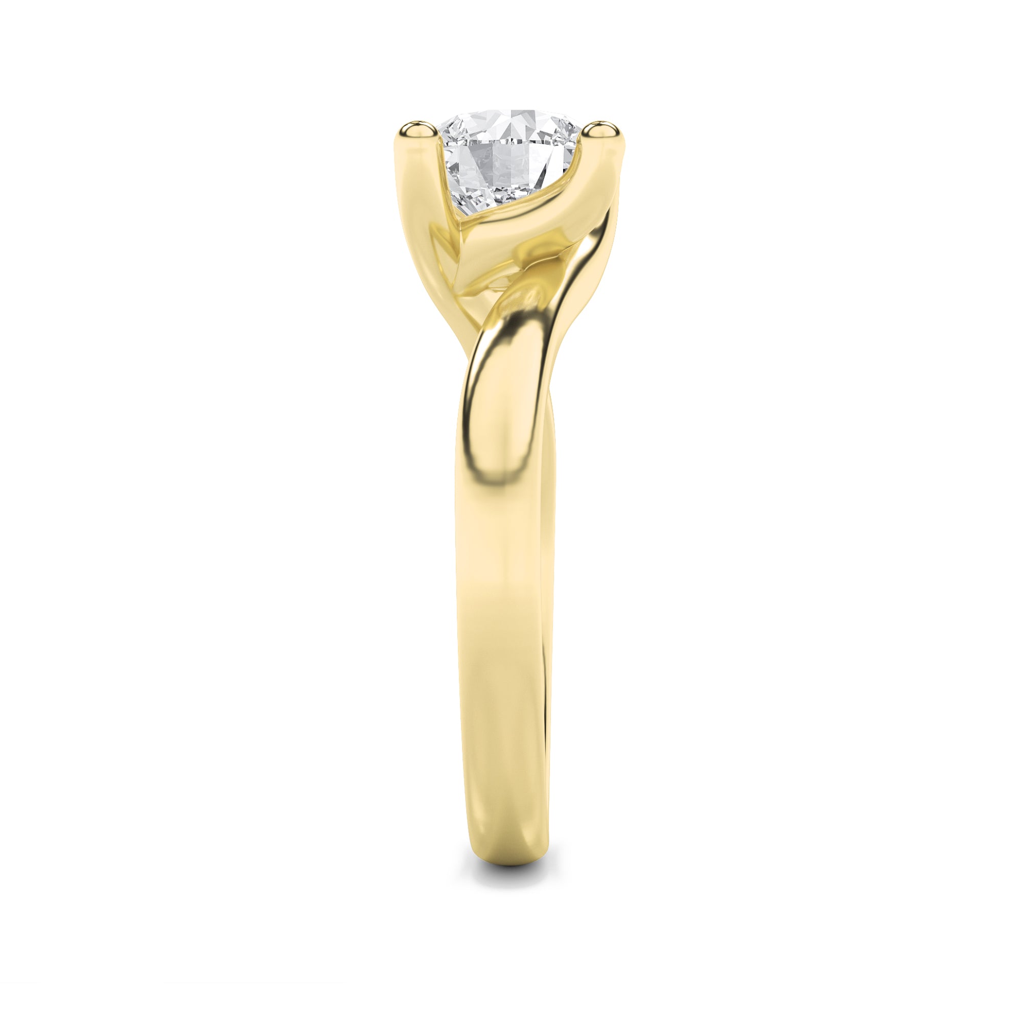 3Cttw Round Shaped Lab Grown Diamond (F/VS) BypassShank Engagement Ring in 14K Gold