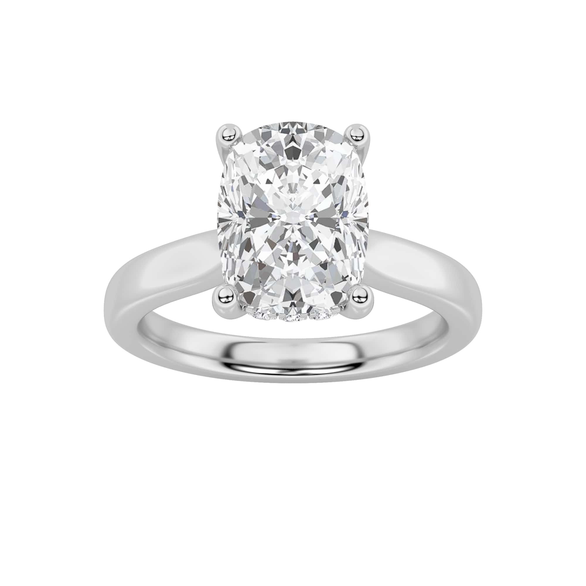 2Cttw Elongated Cushion Shaped Lab Grown Diamond (F/VS) Classic Cathedral Shank Engagement Ring in 14K Gold