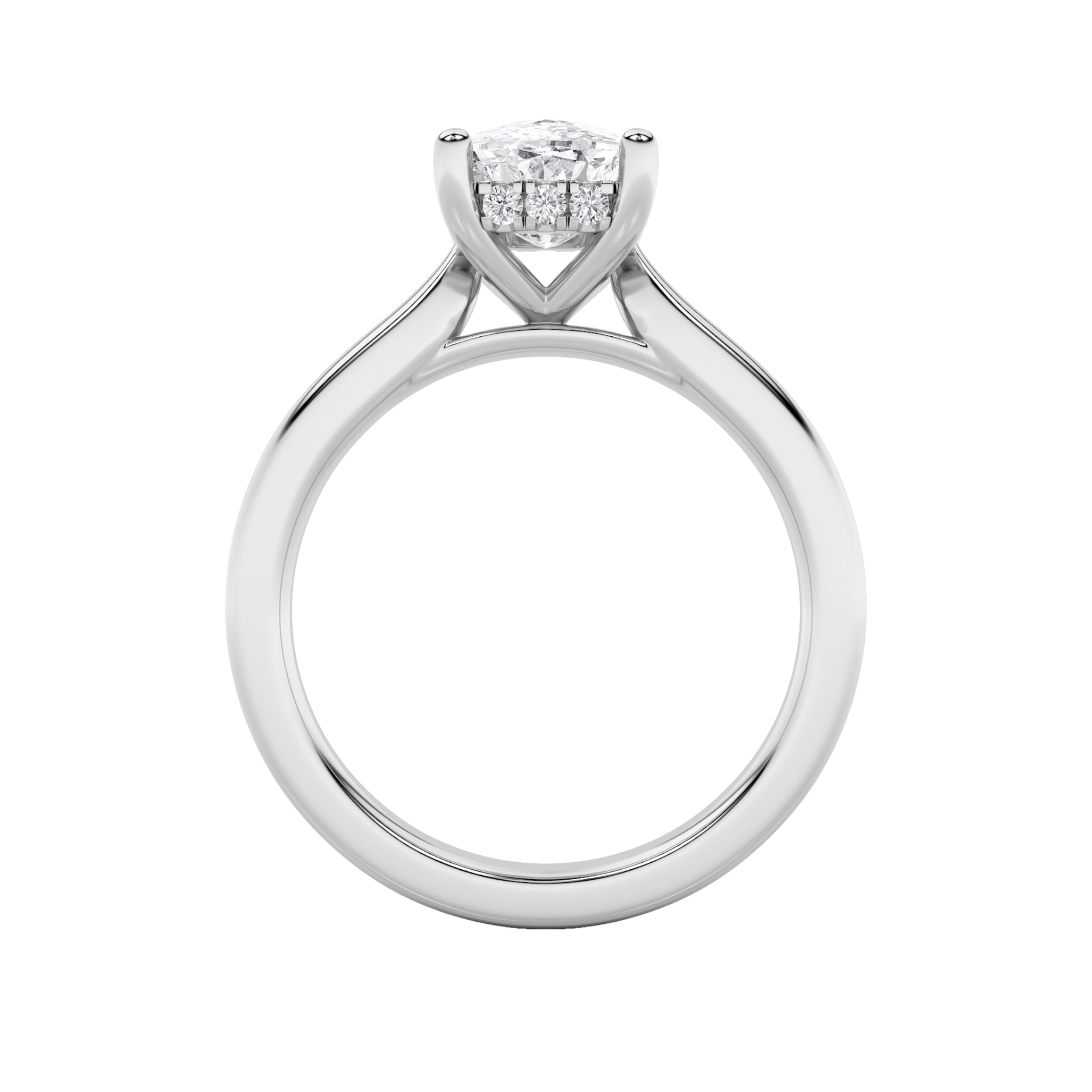 2Cttw Elongated Cushion Shaped Lab Grown Diamond (F/VS) Classic Cathedral Shank Engagement Ring in 14K Gold