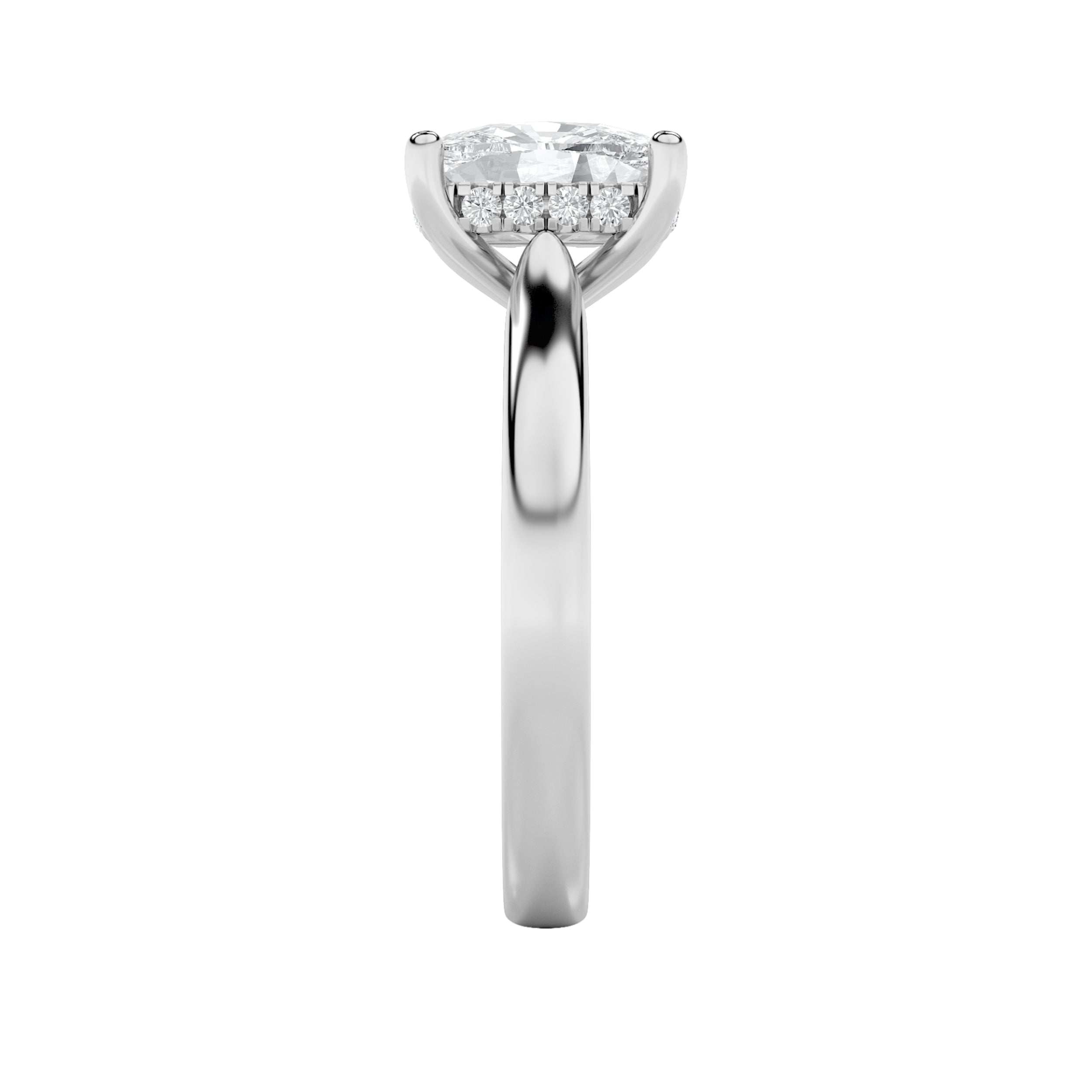 2Cttw Elongated Cushion Shaped Lab Grown Diamond (F/VS) Classic Cathedral Shank Engagement Ring in 14K Gold