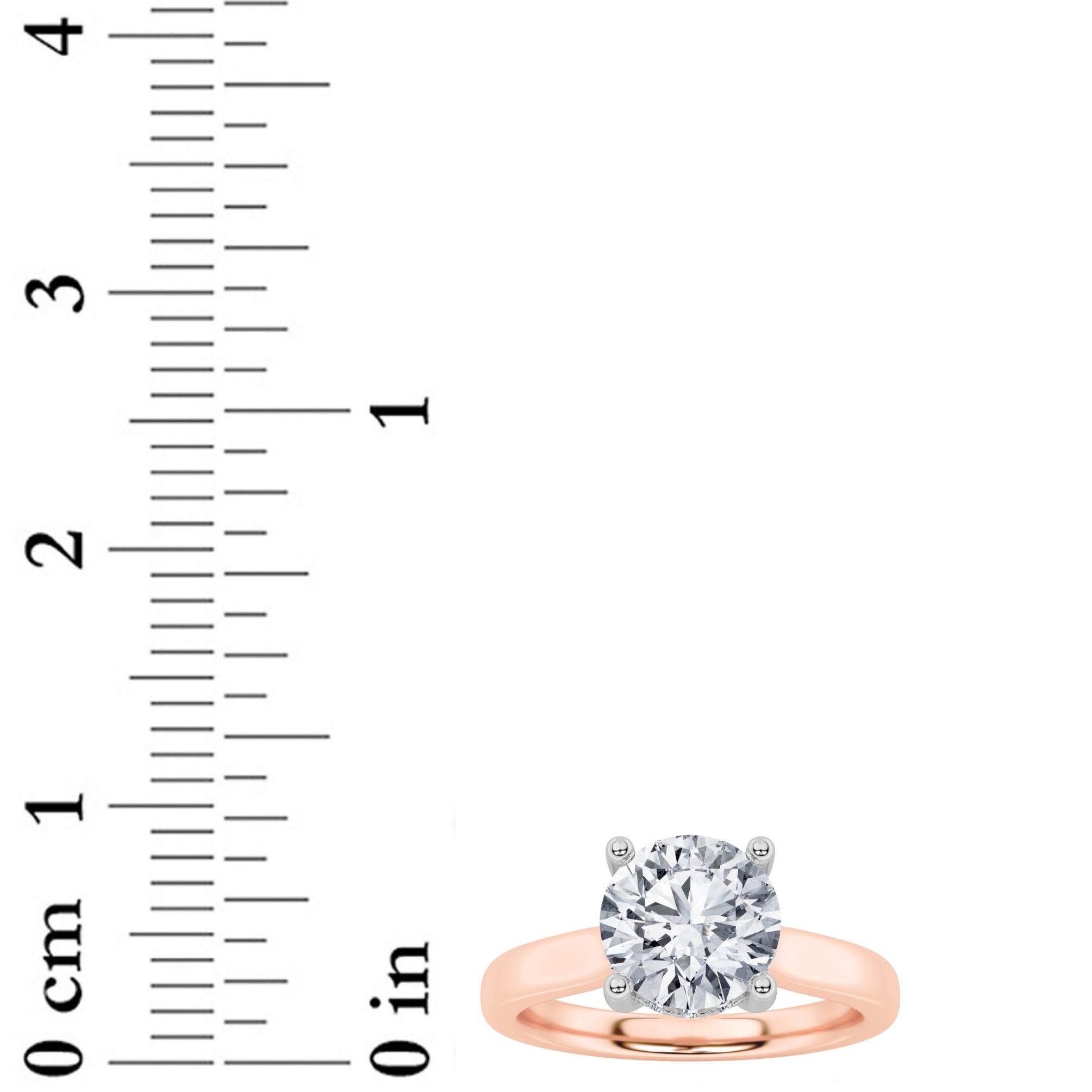 3Cttw Round Shaped Lab Grown Diamond (F/VS) HiddenHalo Cathedral Shank Engagement Ring in 14K Gold