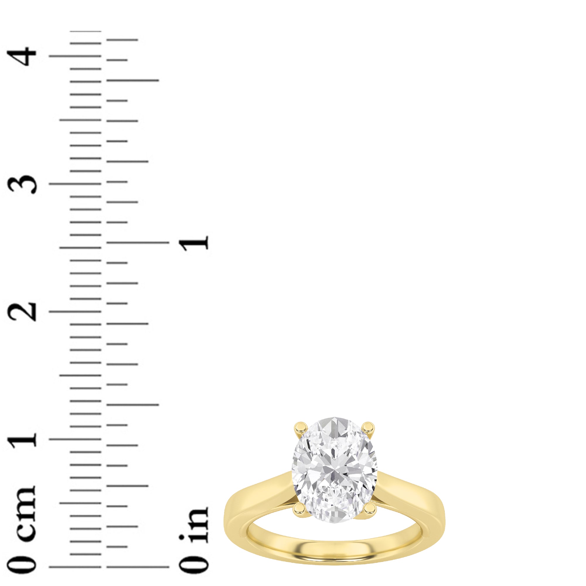 3Cttw Oval Shaped Lab Grown Diamond (G/VS) TwistedBasket Cathedral Shank Solitaire Ring in 14K Gold