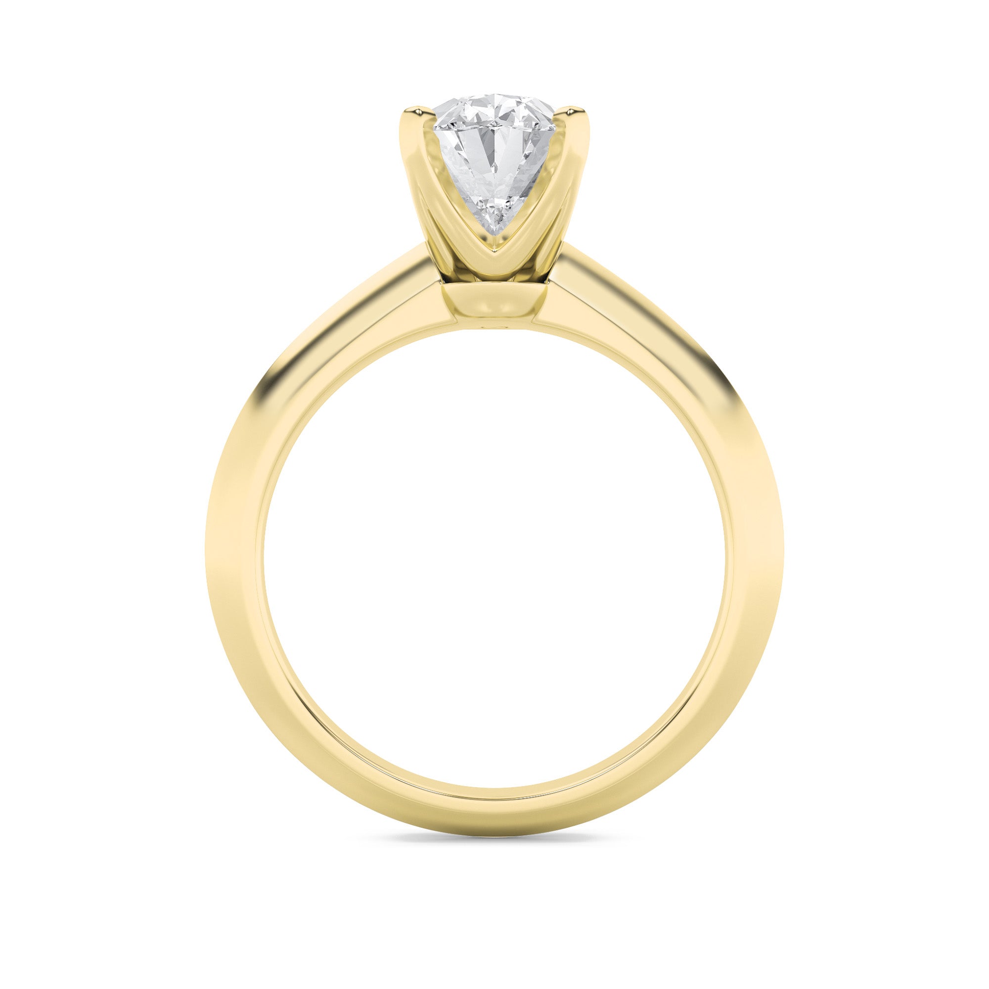 2Cttw Oval Shaped Lab Grown Diamond (F/VS) Knife Edge Shank Solitaire Engagement Ring in 14K Gold