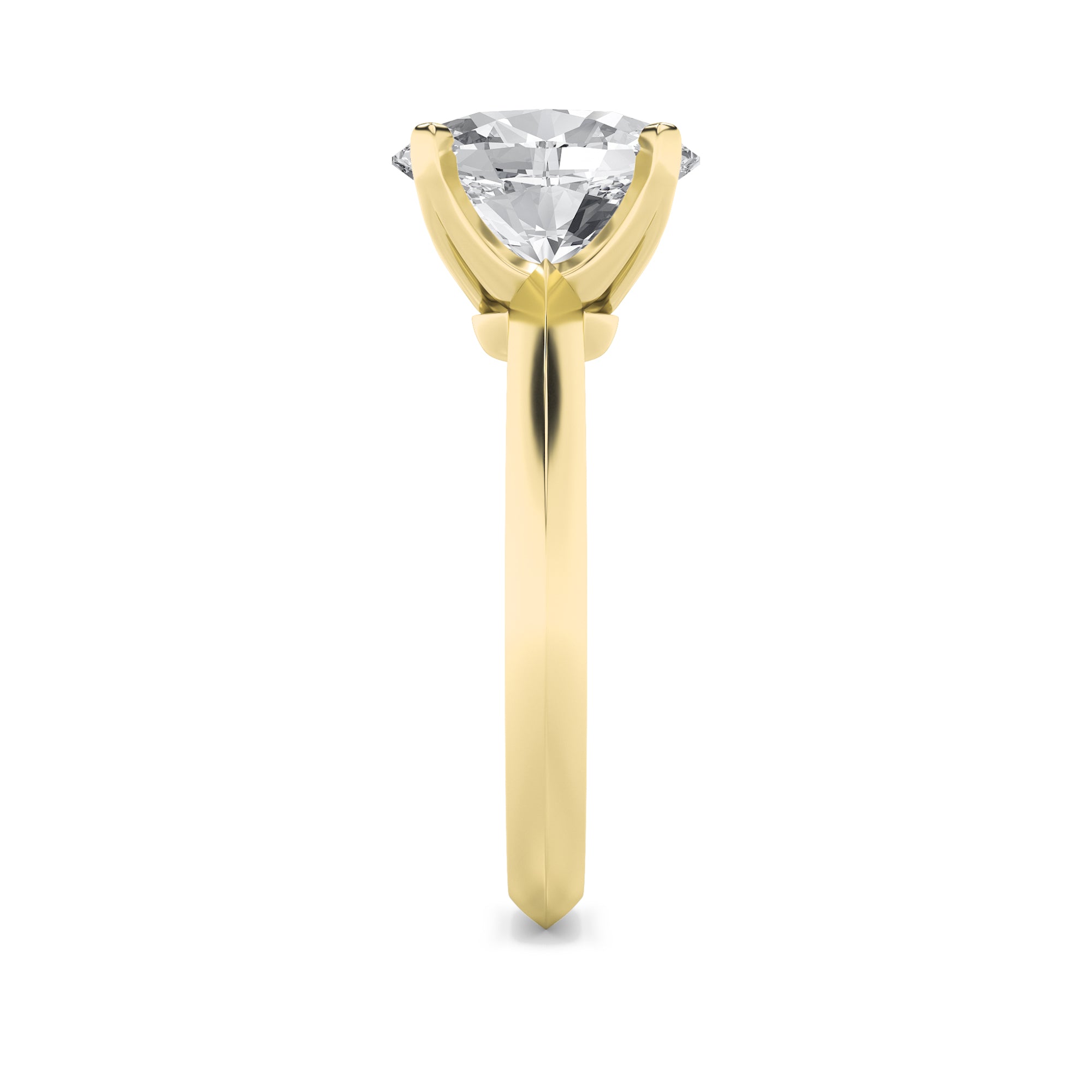 2Cttw Oval Shaped Lab Grown Diamond (F/VS) Knife Edge Shank Solitaire Engagement Ring in 14K Gold