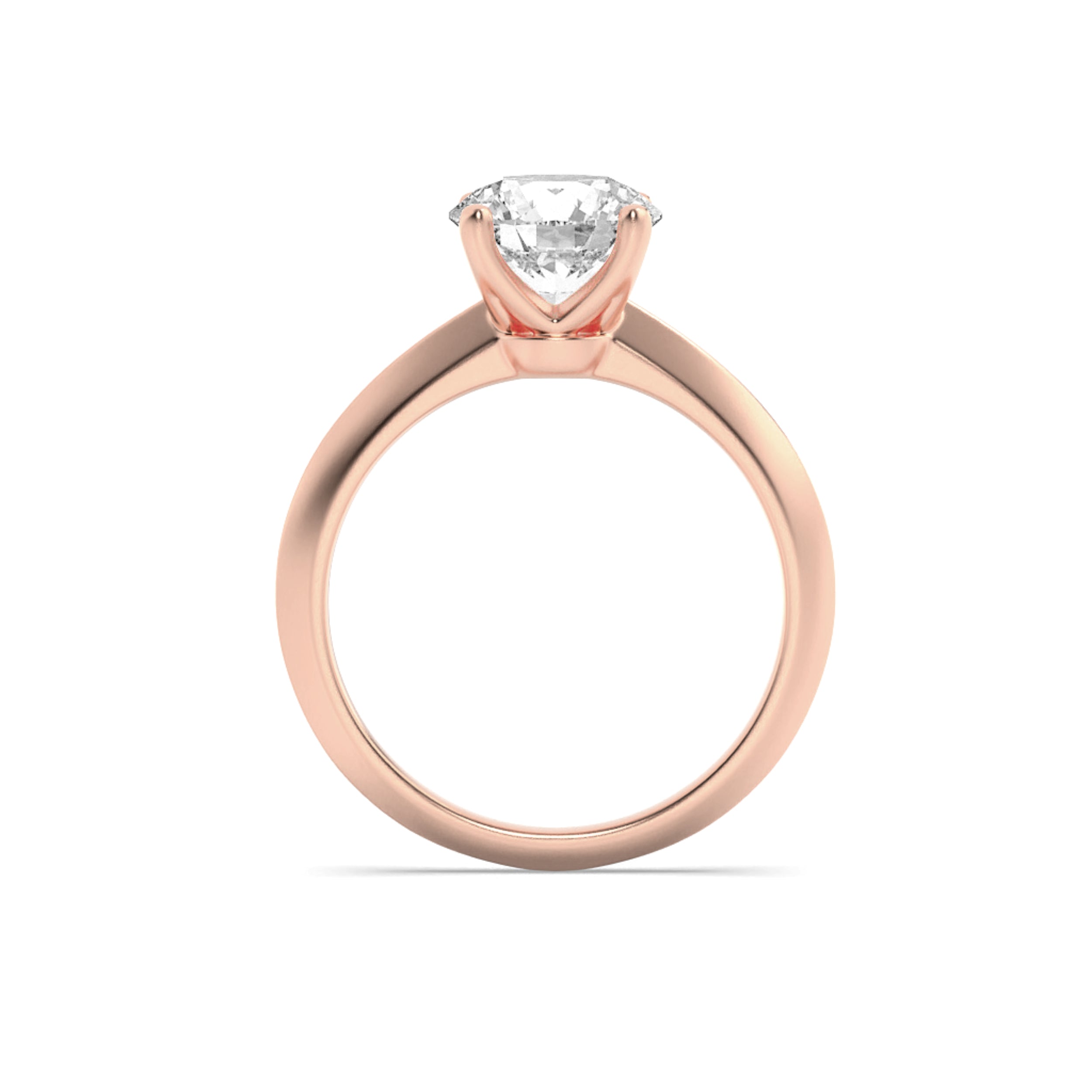 2Cttw Round Shaped Lab Grown Diamond (F/VVS) KnifeEdge Shank Solitaire Engagement Ring in 14K Gold