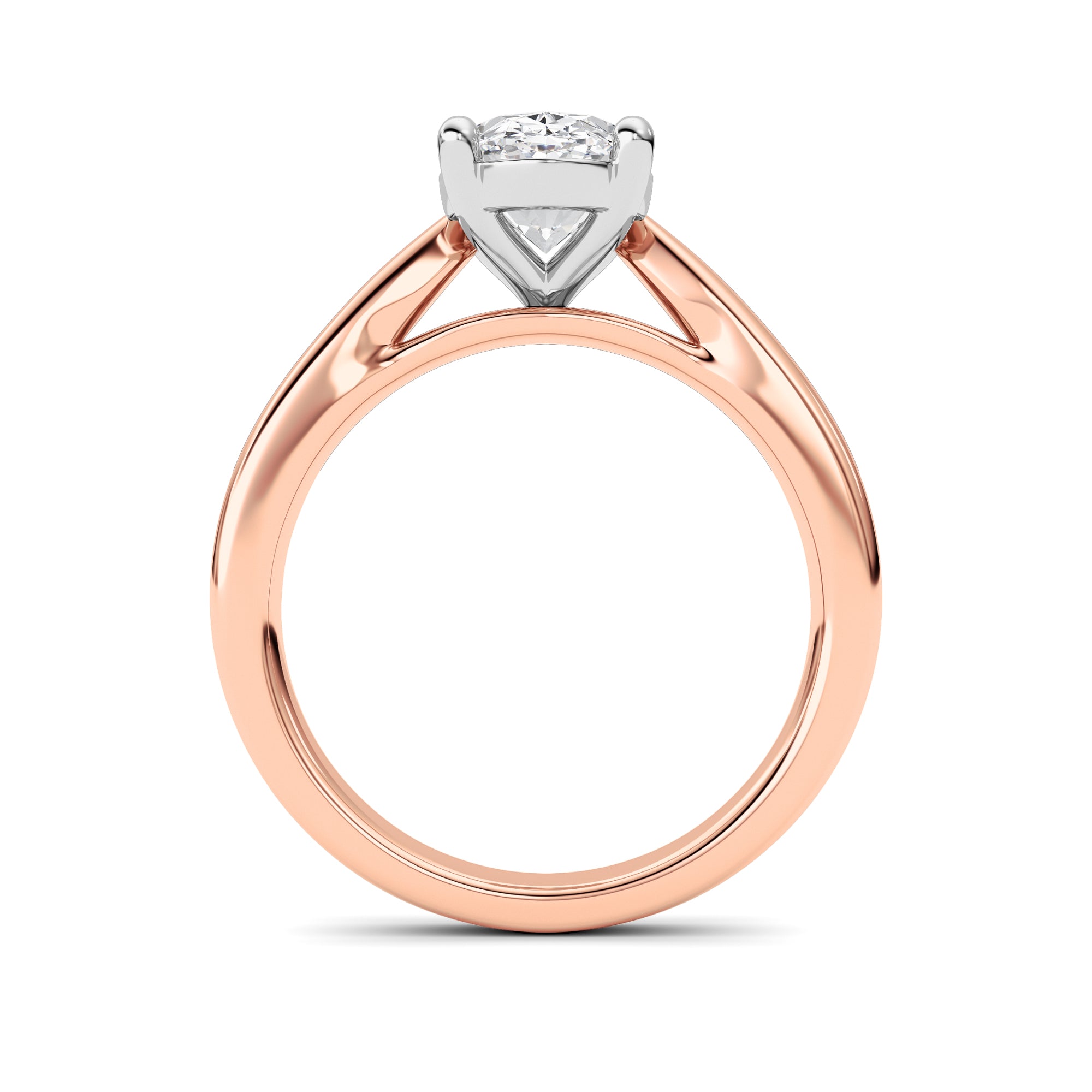 2Cttw Oval Shaped Lab Grown Diamond (F/VS) ClassicShank Solitaire Two Tone Engagement Ring in 14K Gold