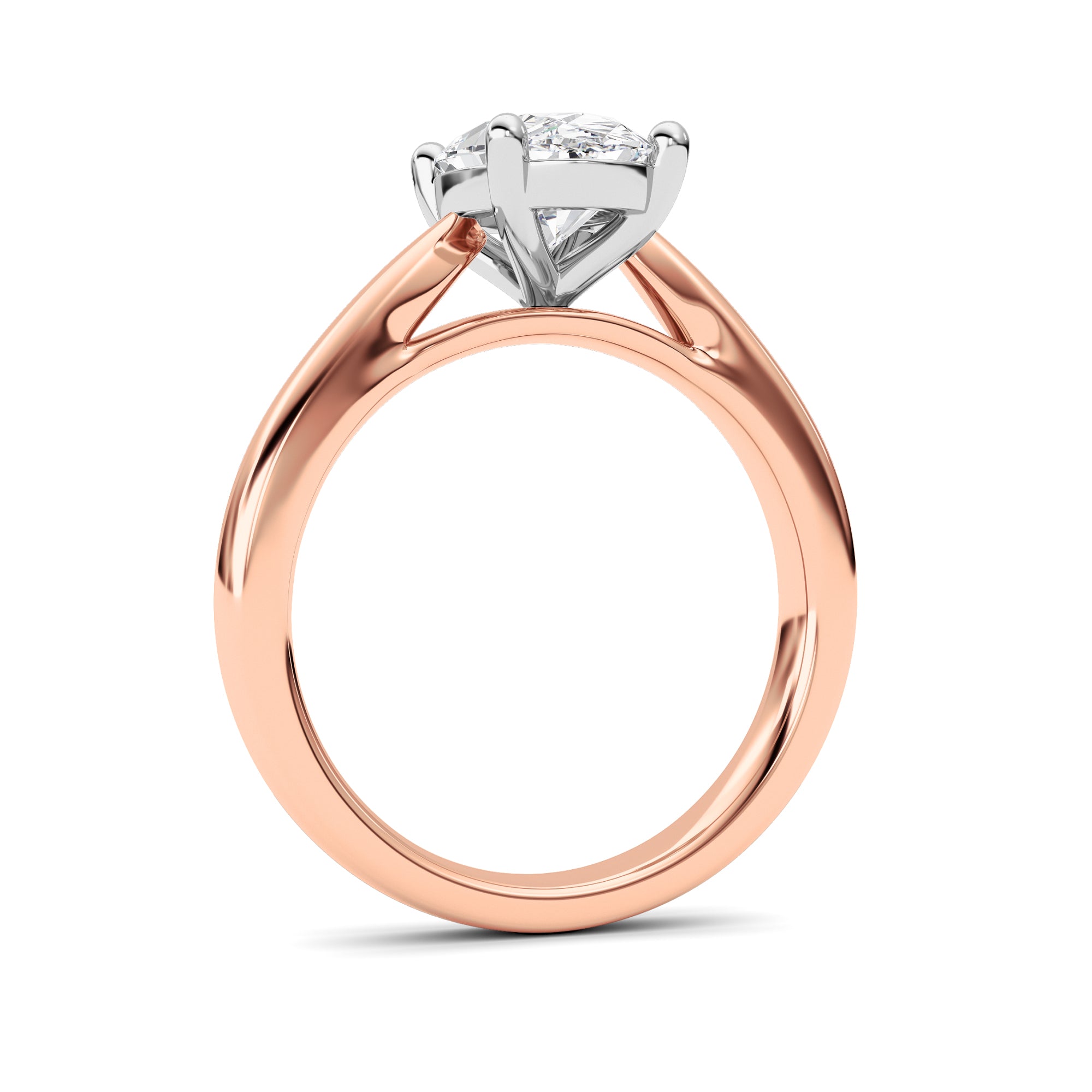 2Cttw Oval Shaped Lab Grown Diamond (F/VS) ClassicShank Solitaire Two Tone Engagement Ring in 14K Gold