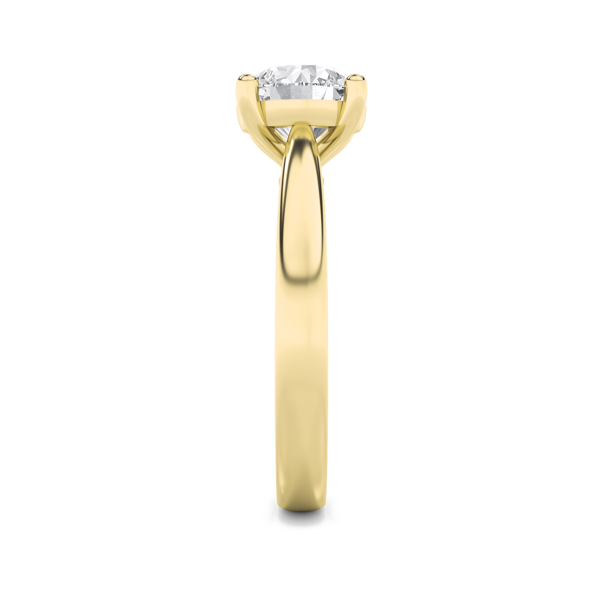 1Cttw Round Shaped Lab Grown Diamond (F/VS) Classic Shank Solitaire Engagement Ring in 14K Gold