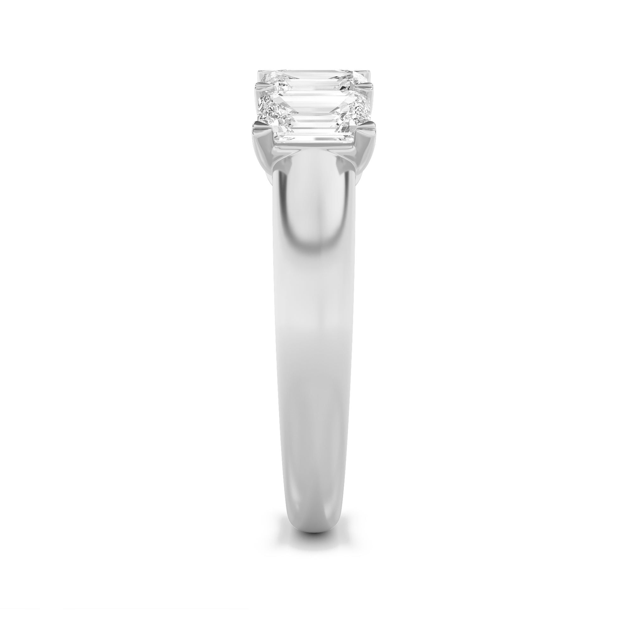 2Cttw Emerald Shaped Lab Grown Diamond (F/VS) FiveStone Band Ring in 14K Gold