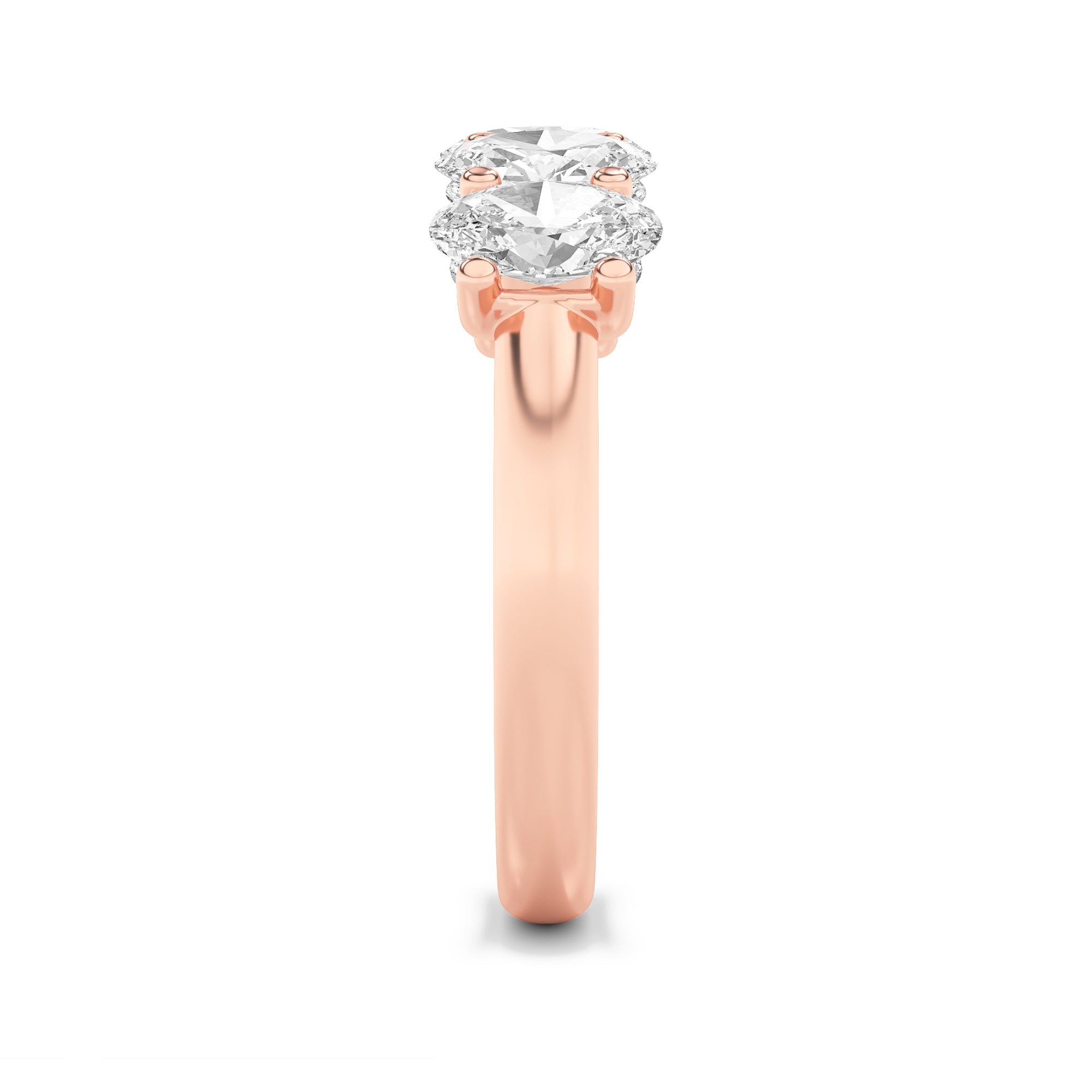 2Cttw Oval Shaped Lab Grown Diamond (F/VS) Five Stone Band Ring in 14K Gold
