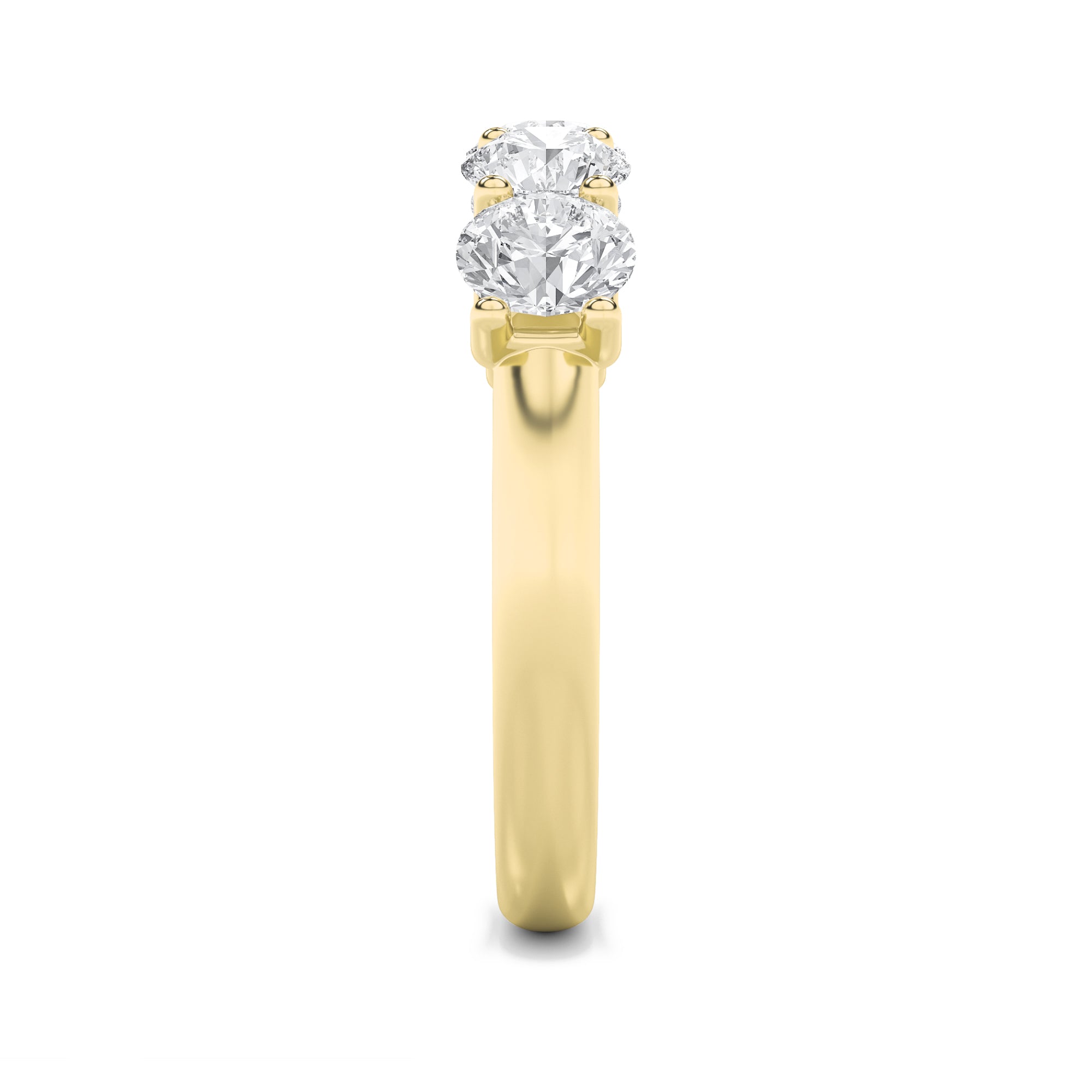 2Cttw Round Shaped Lab Grown Diamond (F/VS) Five Stone Band Ring in 14K Gold