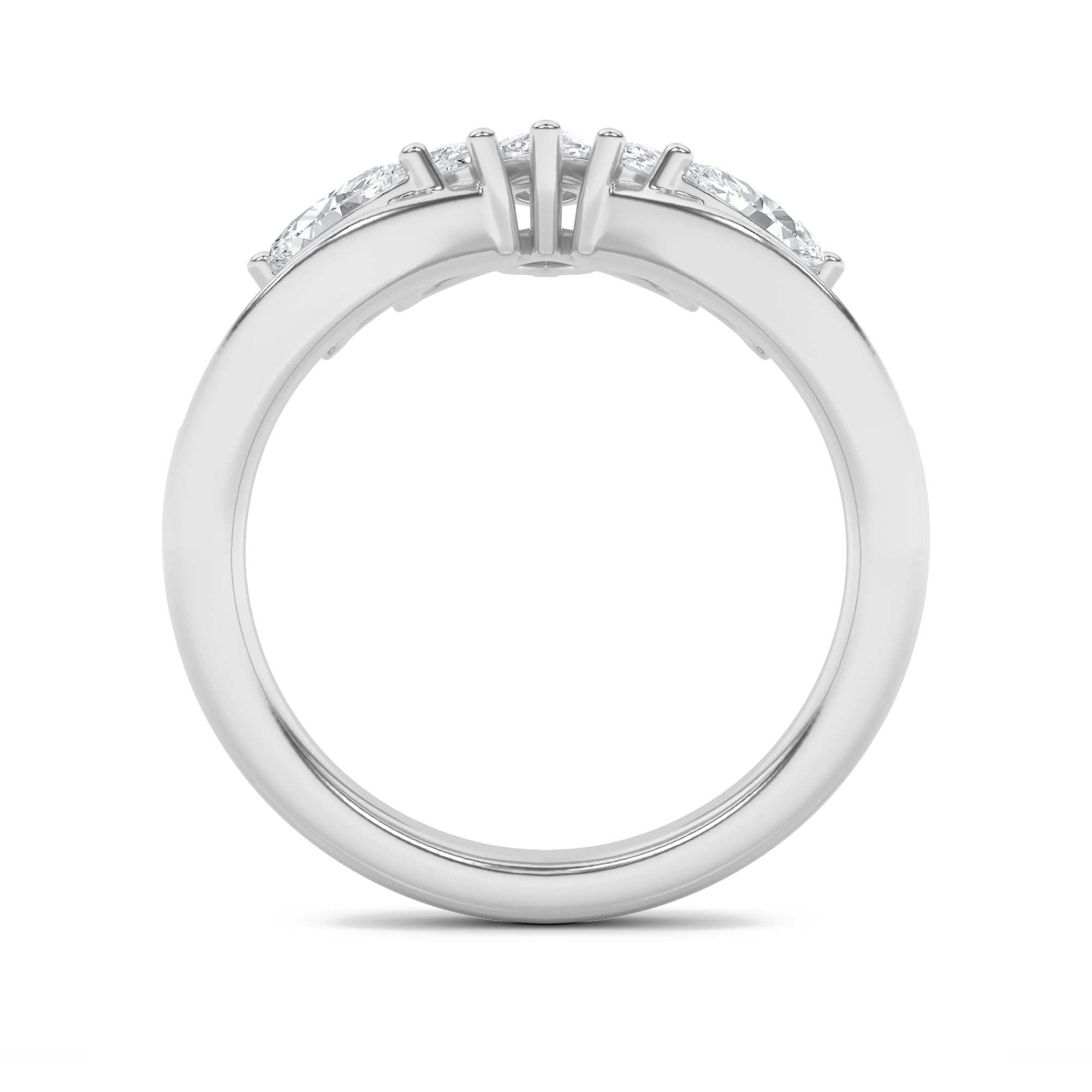 1.5Cttw Marquise Shaped Lab Grown Diamond (F/VVS)Fancy Contour Ring in 14K Gold