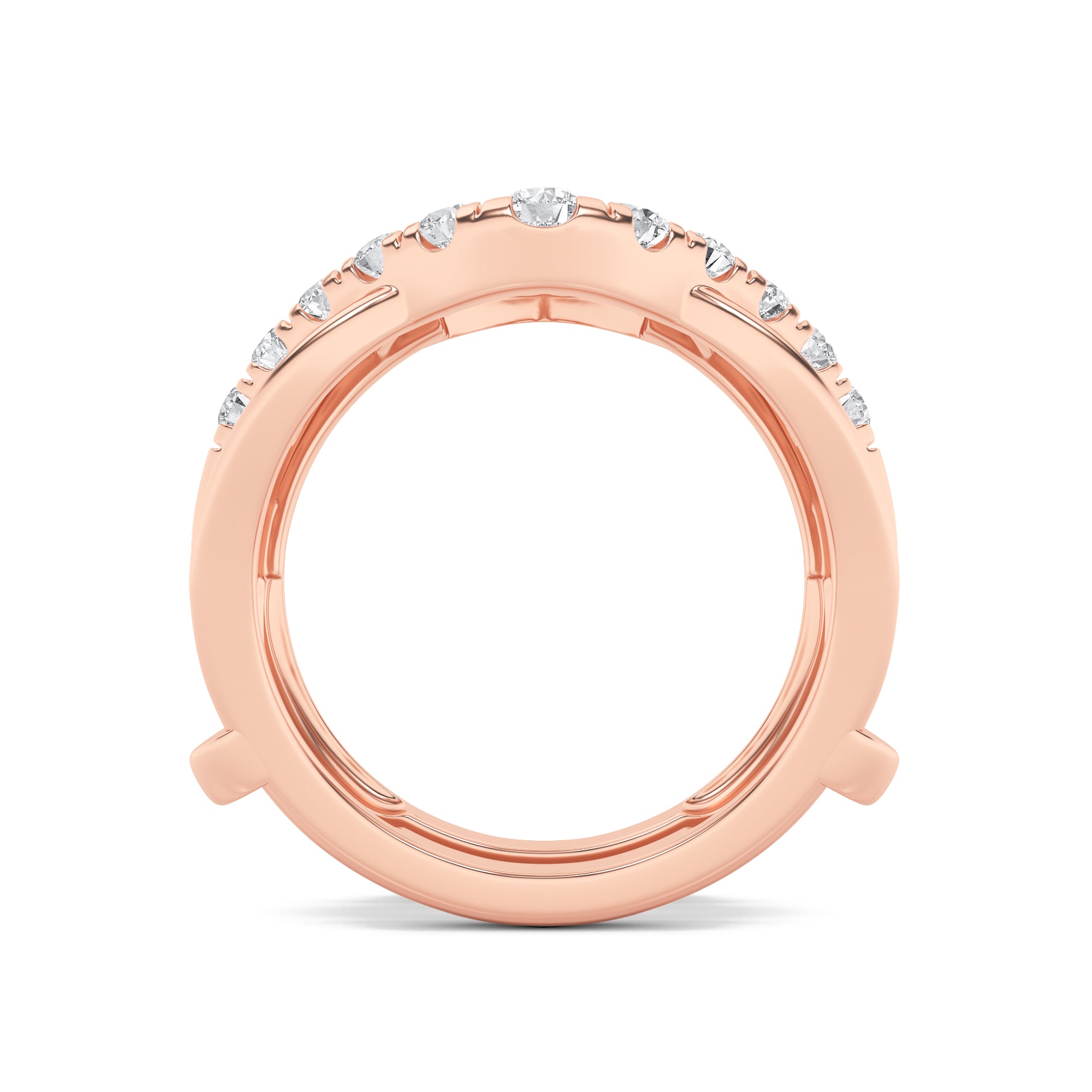 1Cttw Round Shaped Lab Grown Diamond (F/VS) InsertJacket Ring in 14K Gold