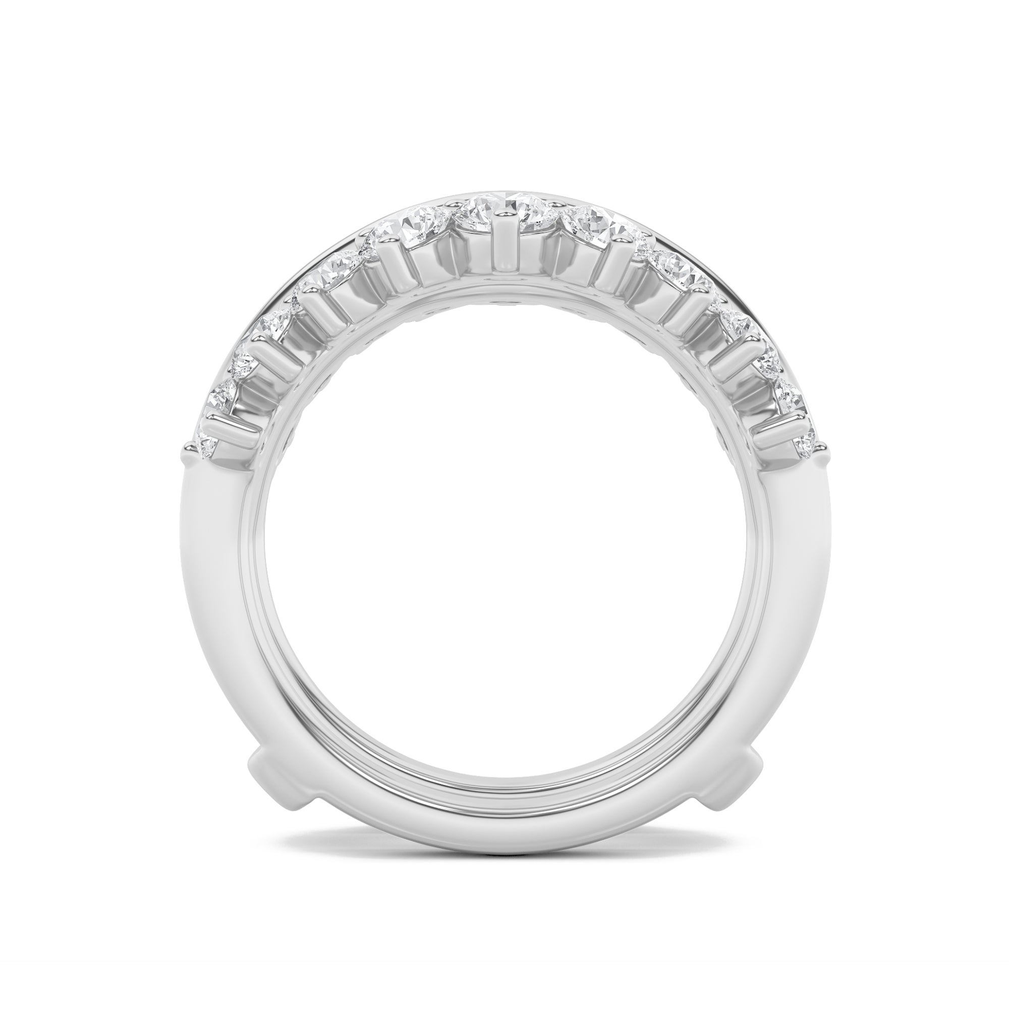 2Cttw Round Shaped Lab Grown Diamond (F/VS) InsertJacket Ring in 14K Gold