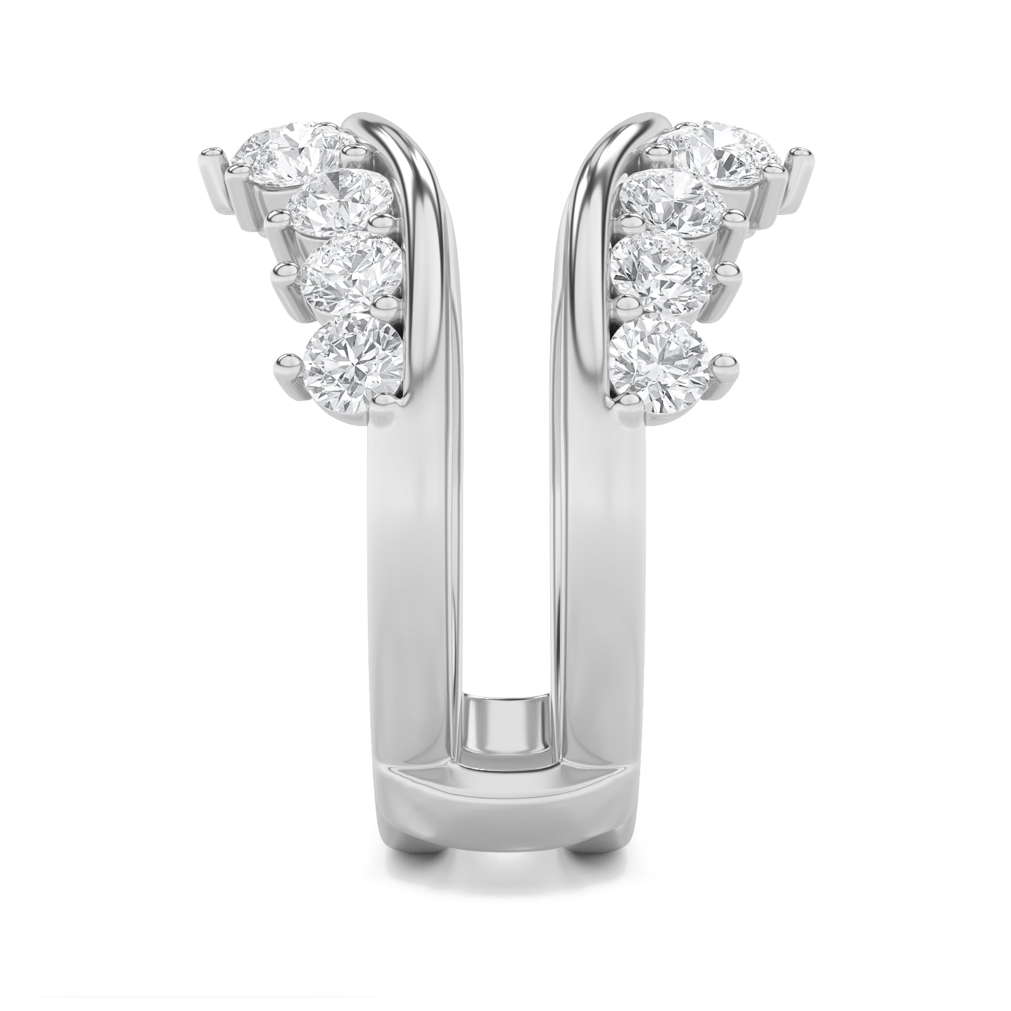 2Cttw Round Shaped Lab Grown Diamond (F/VS) InsertJacket Ring in 14K Gold