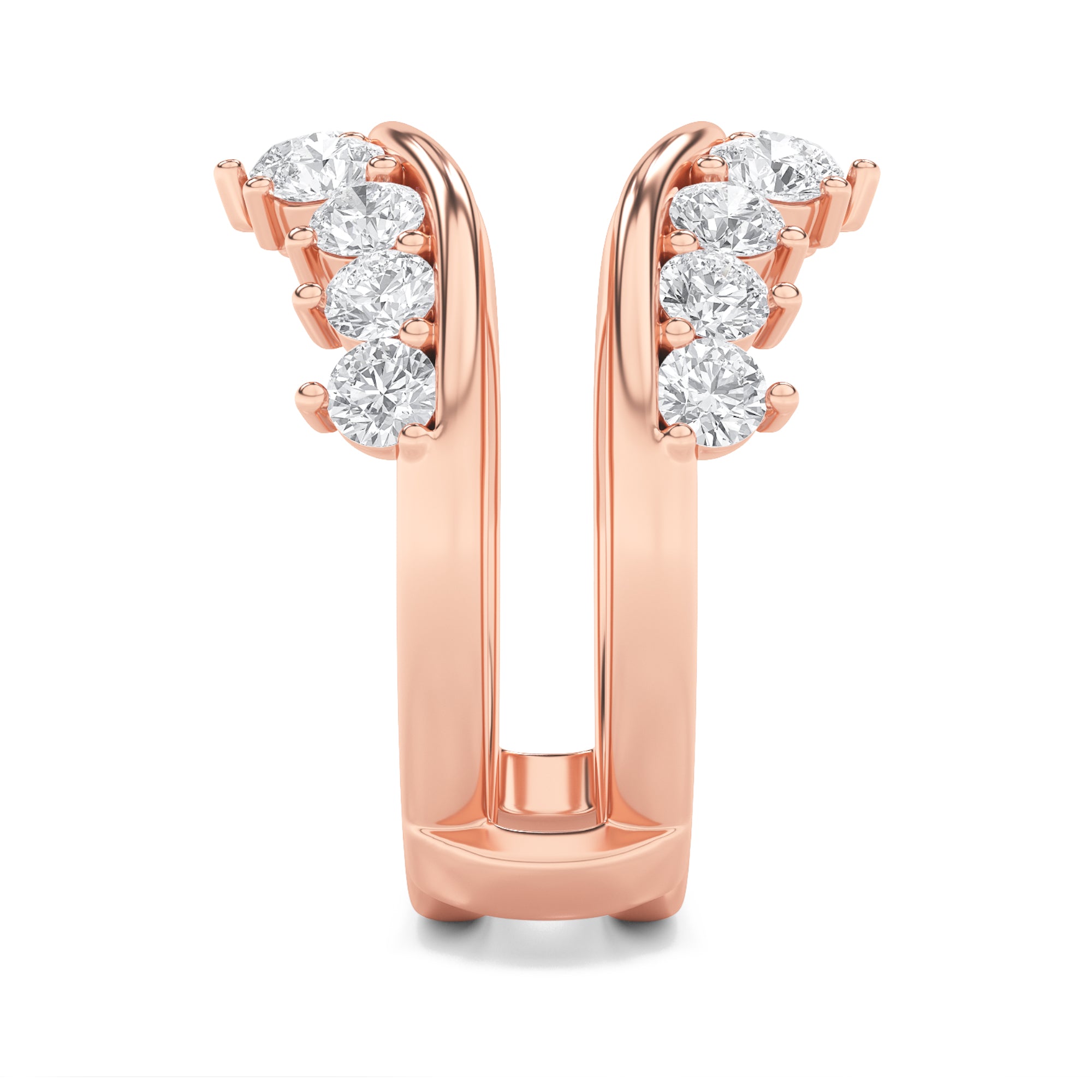 2Cttw Round Shaped Lab Grown Diamond (F/VS) InsertJacket Ring in 14K Gold