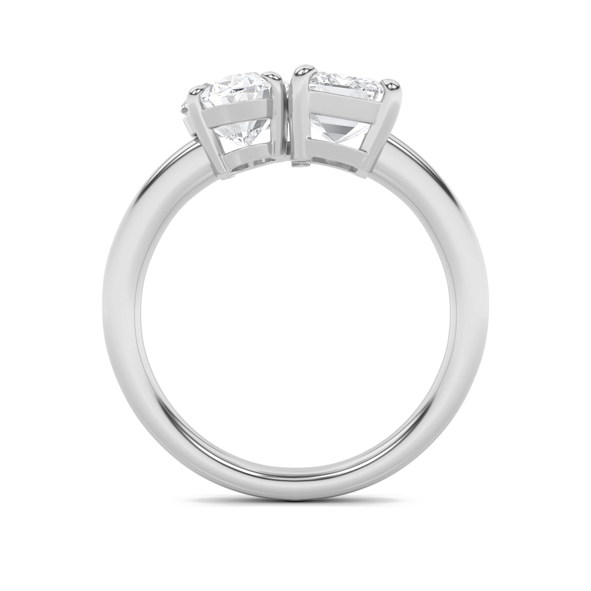 3Cttw Emerald Shaped Lab Grown Diamond (F/VS) Toiet Moi Engagement Ring in 14K Gold