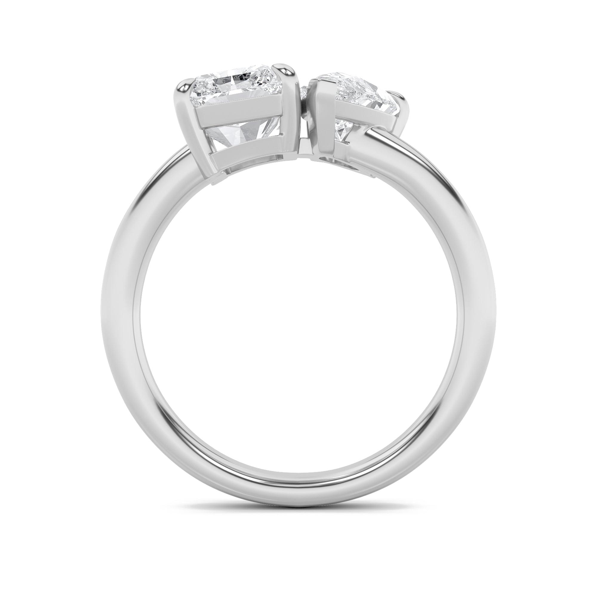 3Cttw Radiant Shaped Lab Grown Diamond (F/VS) Toiet Moi Fashiion Ring in 14K Gold