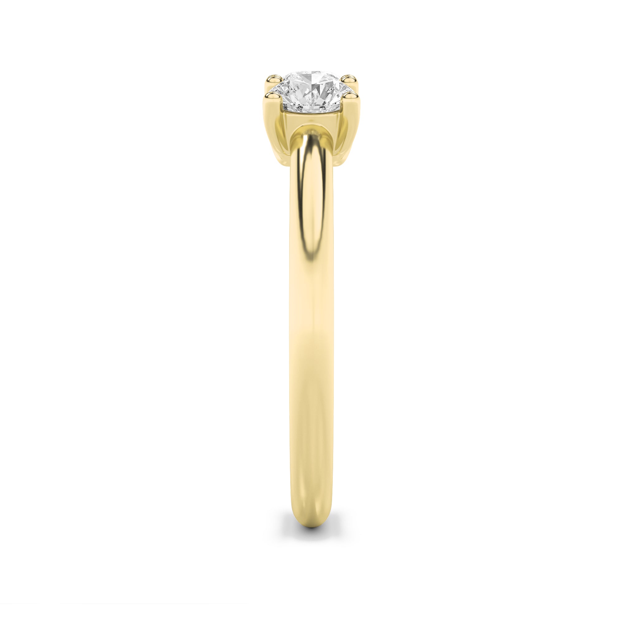 1.5Cttw Round Shaped Lab Grown Diamond (F/VS) Three Stone Band Ring in 14K Gold