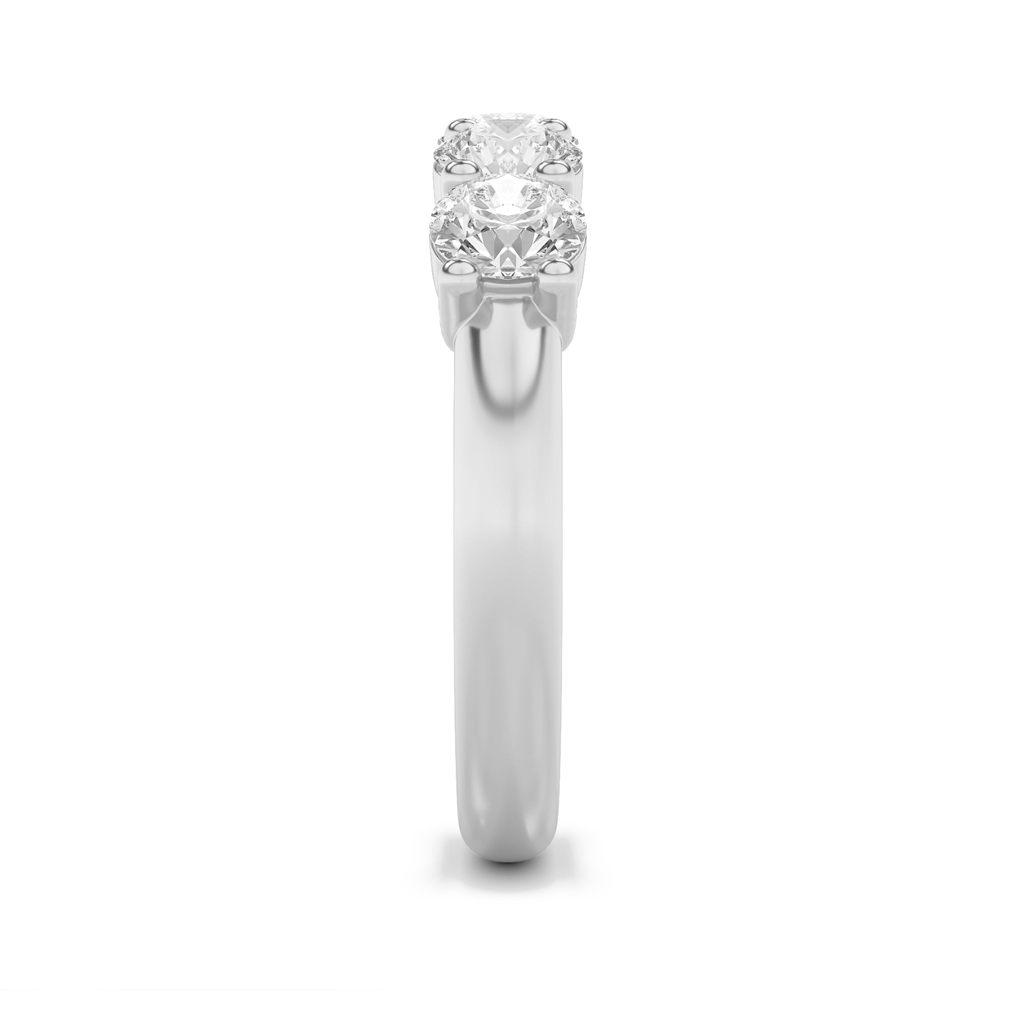 1.5Cttw Round Shaped Lab Grown Diamond (F/VS) FiveStone Band Ring in 14K Gold