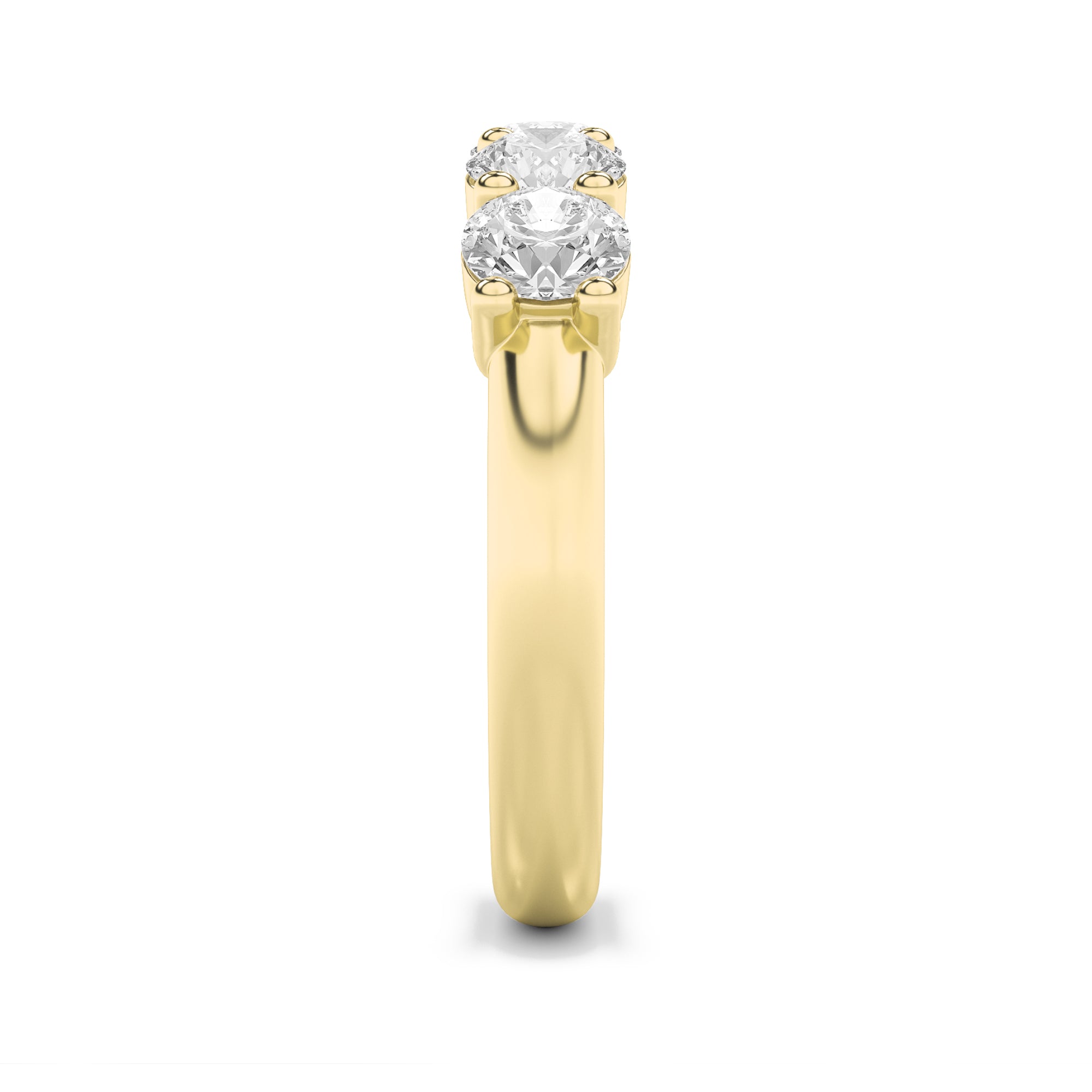 1.5Cttw Round Shaped Lab Grown Diamond (F/VS) FiveStone Band Ring in 14K Gold