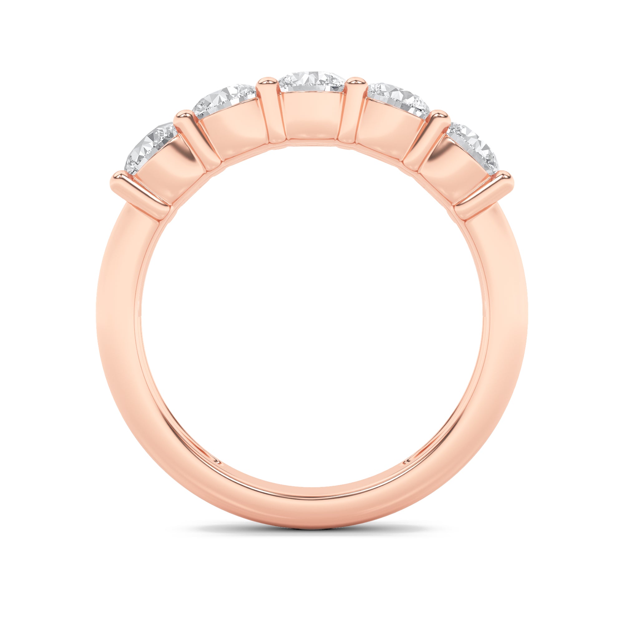 1.5Cttw Round Shaped Lab Grown Diamond (F/VS) FiveStone Band Ring in 14K Gold