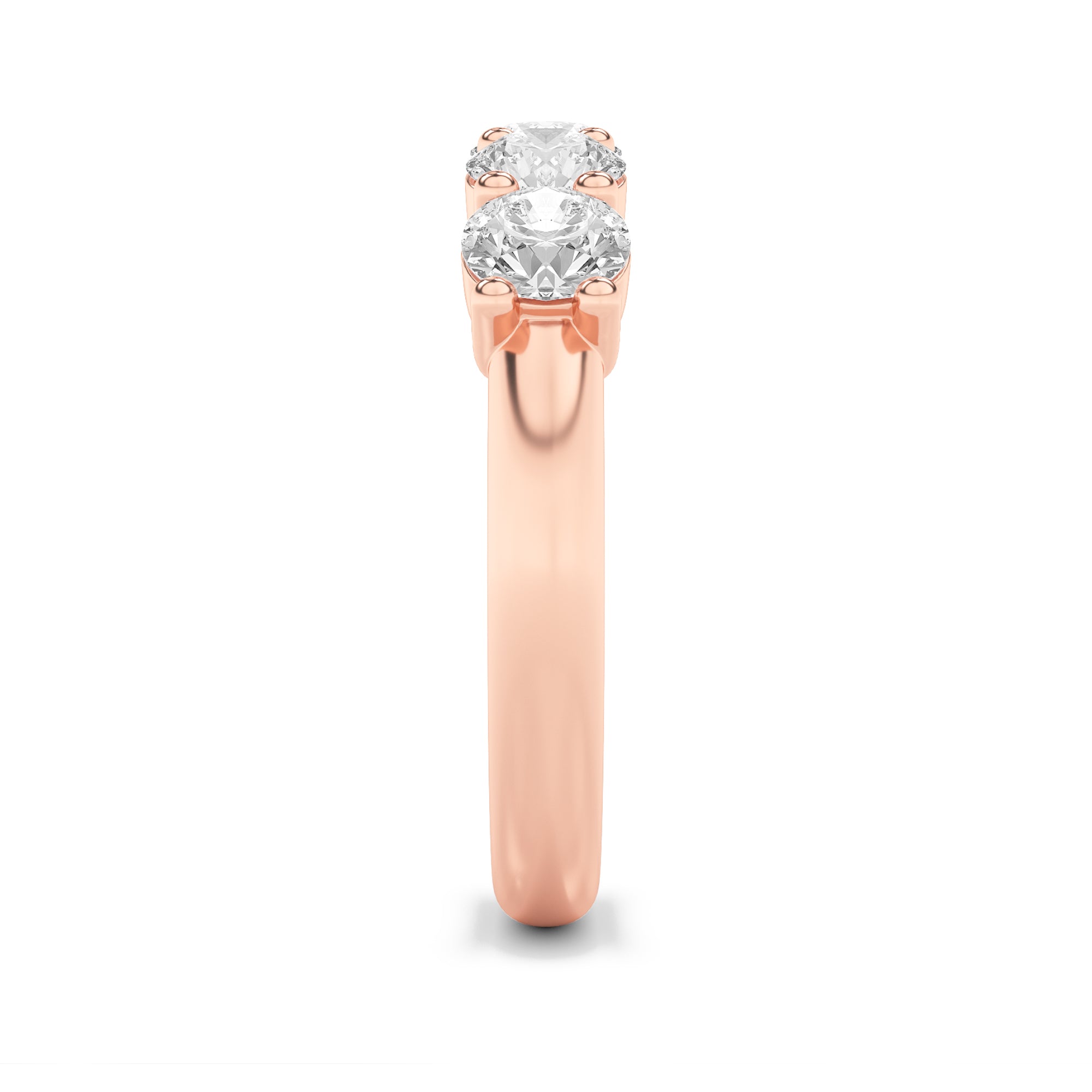 1.5Cttw Round Shaped Lab Grown Diamond (F/VS) FiveStone Band Ring in 14K Gold