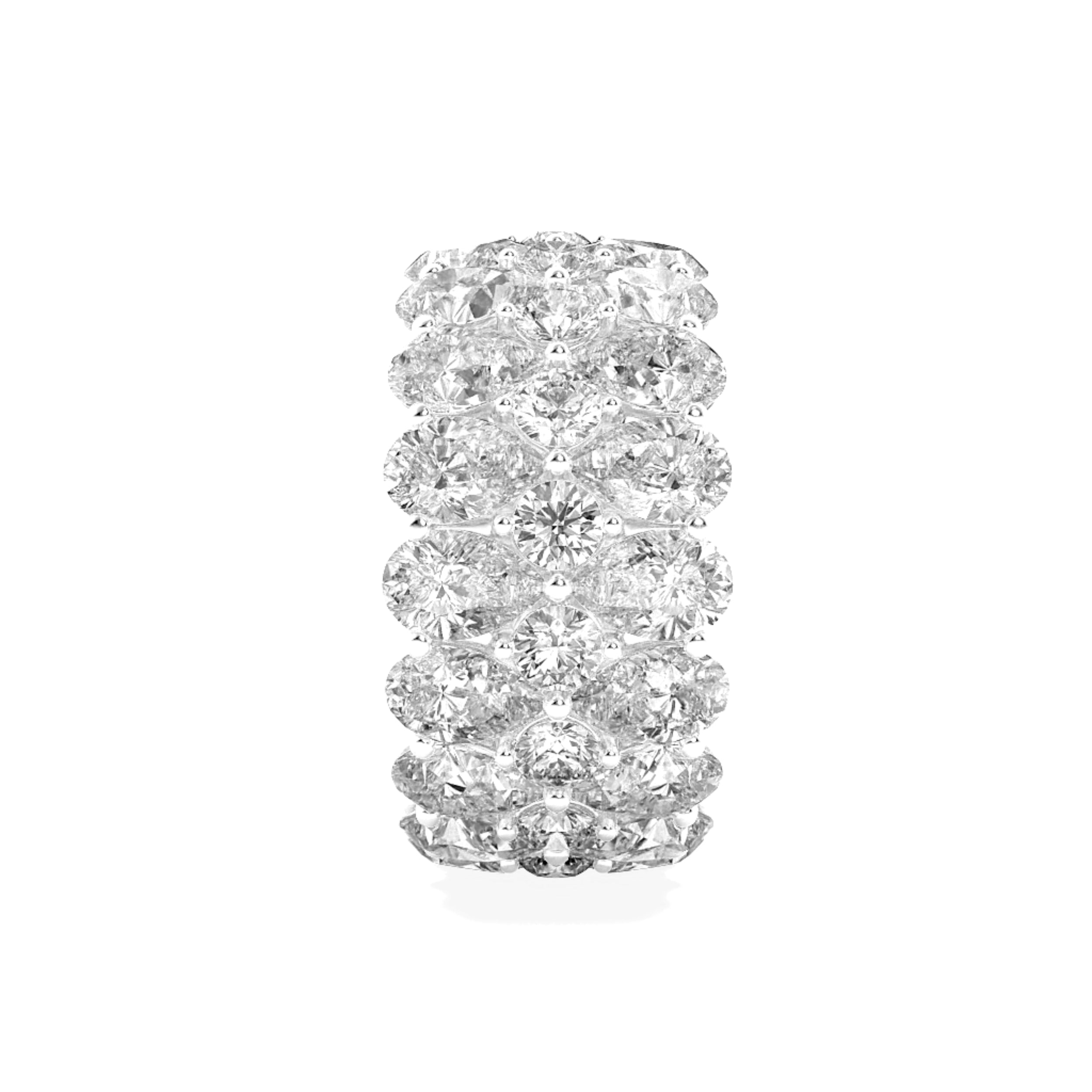 9Cttw Pear Shaped Lab Grown Diamond (F/VVS) Eternity Band Ring in 14K Gold