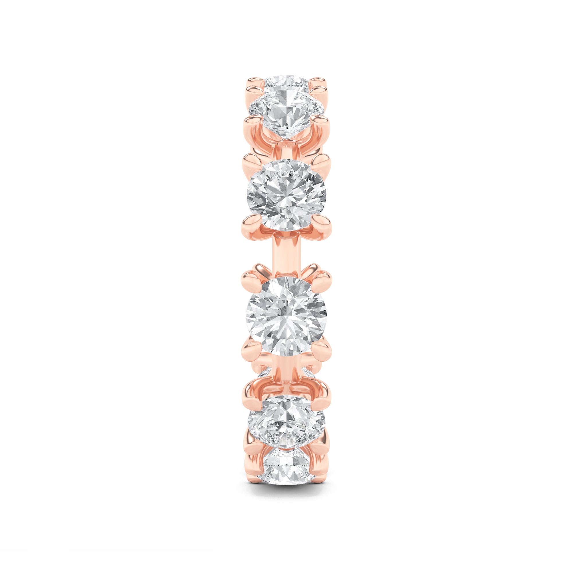 3Cttw Round Shaped Lab Grown Diamond (F/VS) Eternity Band Ring in 14K Gold