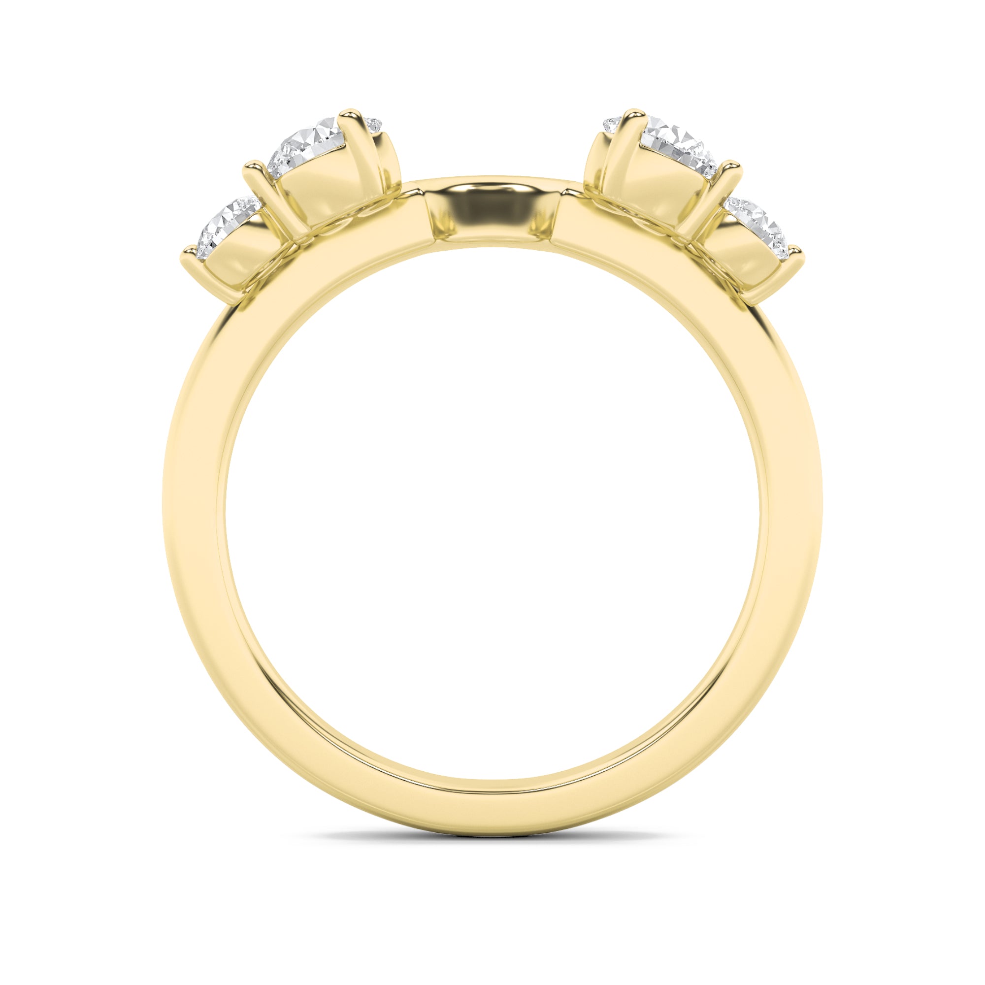 0.75Cttw Round Shaped Lab Grown Diamond (G/VS) Fashion Wrap Ring in 14K Gold