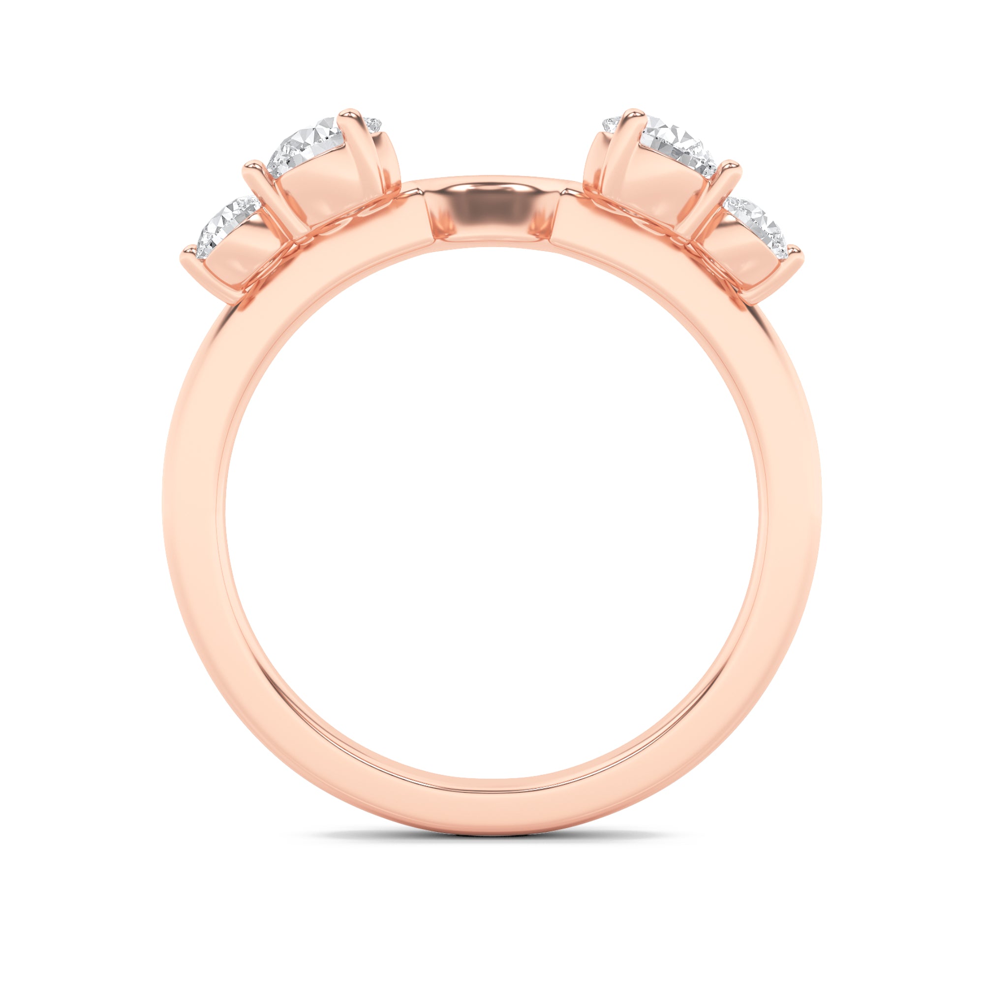 0.75Cttw Round Shaped Lab Grown Diamond (F/VS) Fashion Wrap Ring in 14K Gold