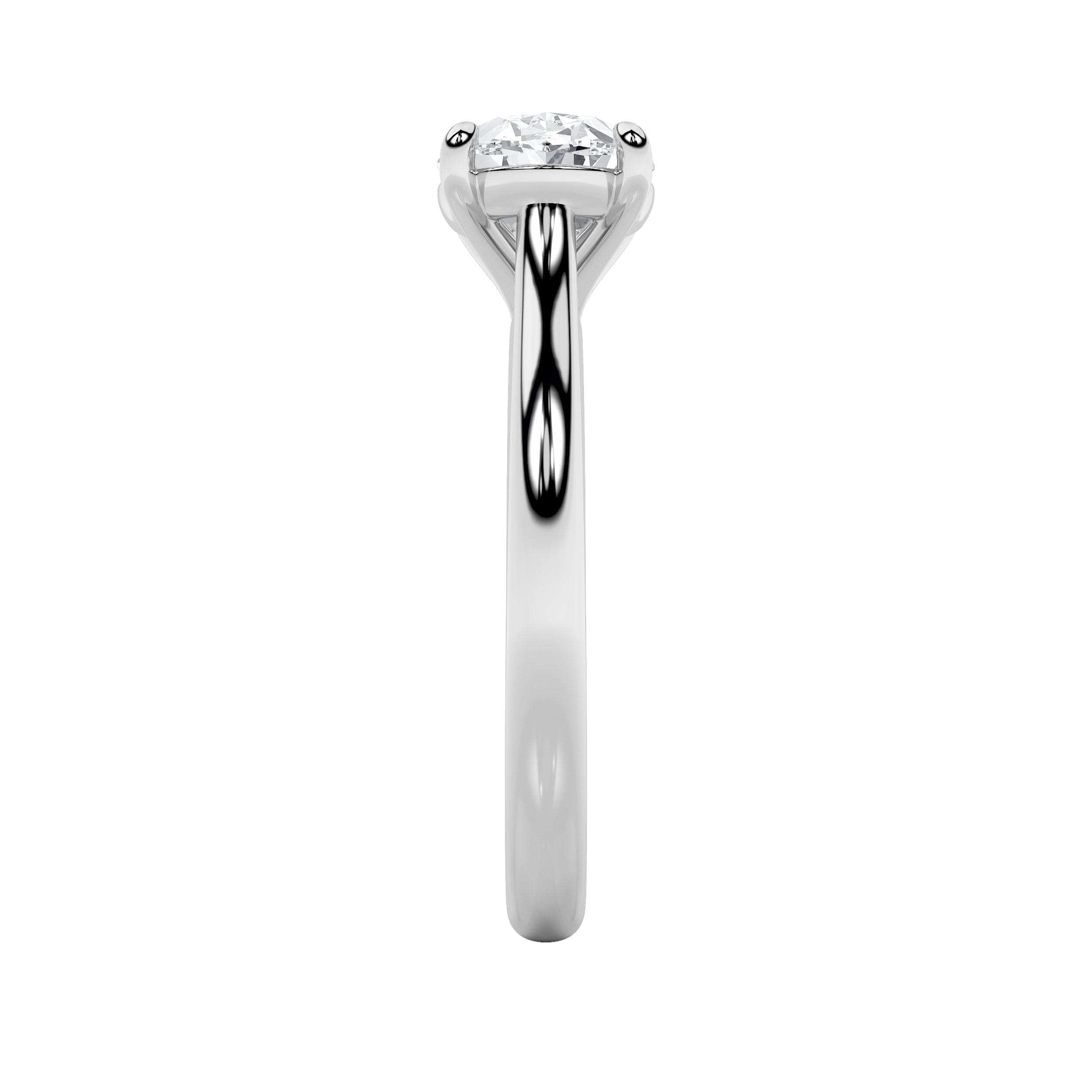 2Cttw Oval Shaped Lab Grown Diamond (F/VS) East West Accented Ring in 14K Gold