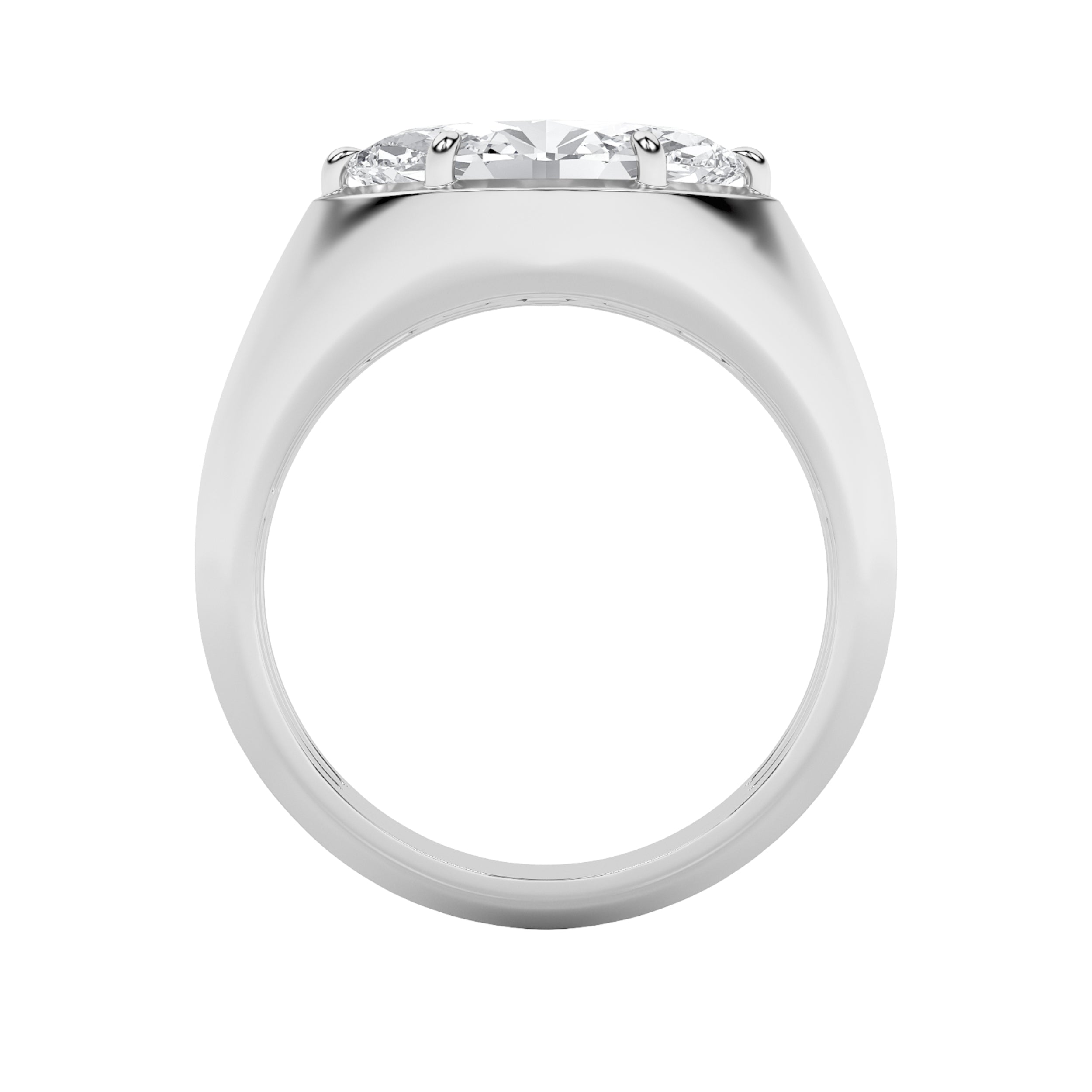 2Cttw Marquise Shaped Lab Grown Diamond (F/VS) East West Solitaire Ring in 14K Gold