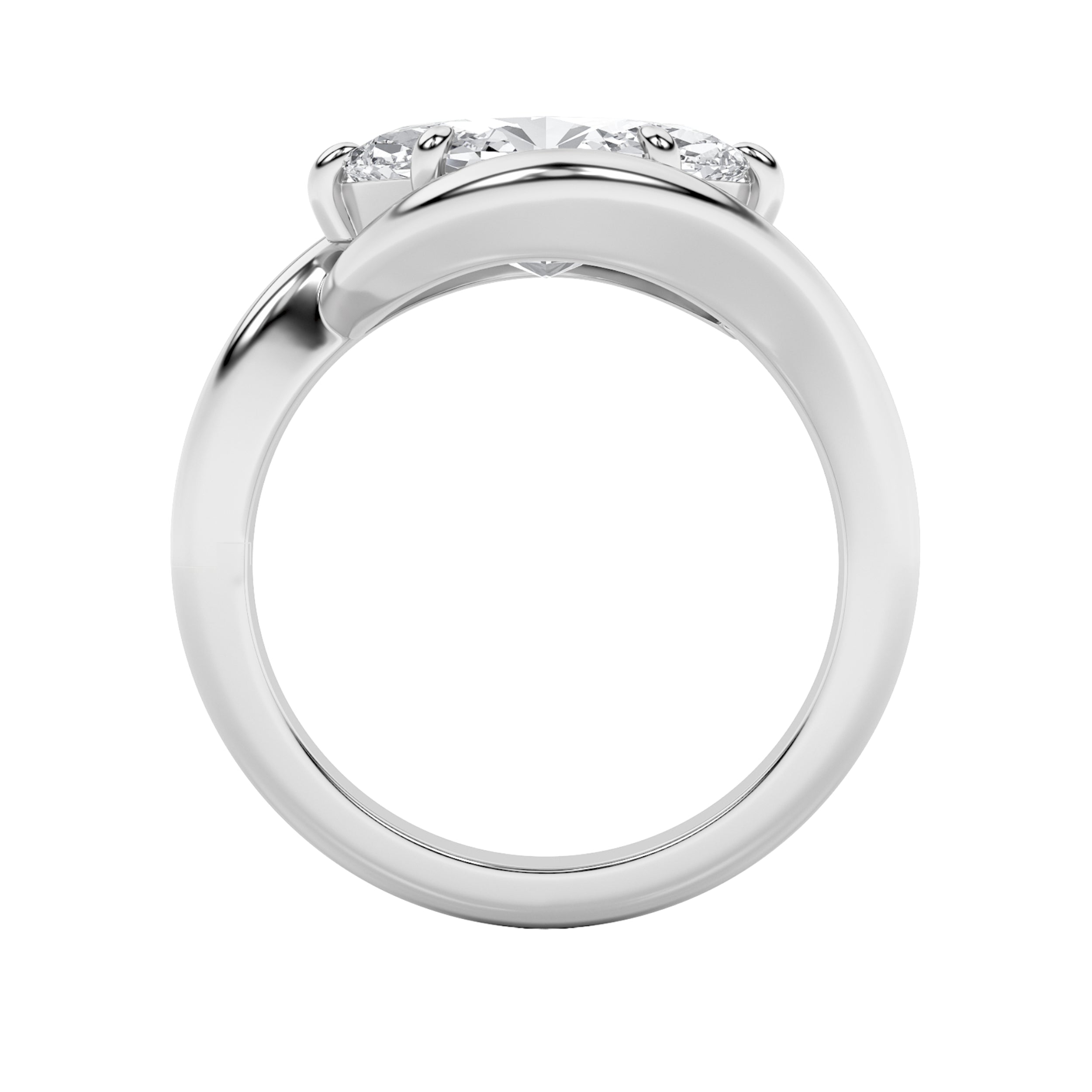 2Cttw Marquise Shaped Lab Grown Diamond (F/VS) East West Solitaire Ring in 14K Gold