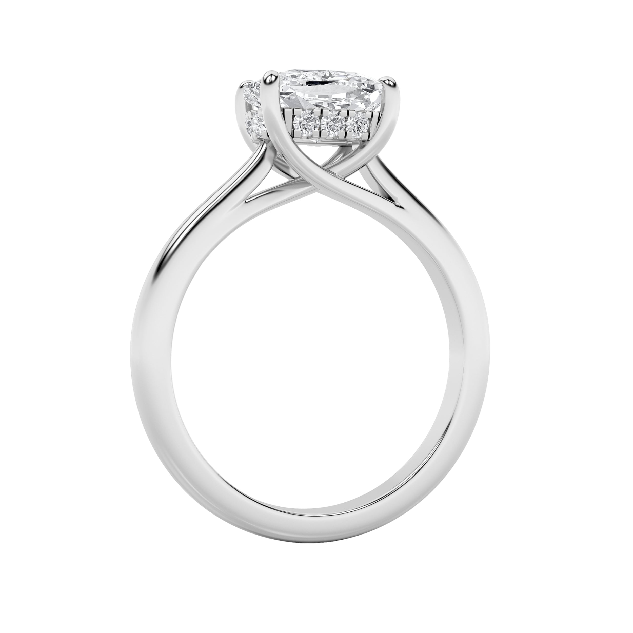 1.5Cttw Elongated Cushion Shaped Lab Grown Diamond(F/VS) East West Solitaire Ring in 14K Gold
