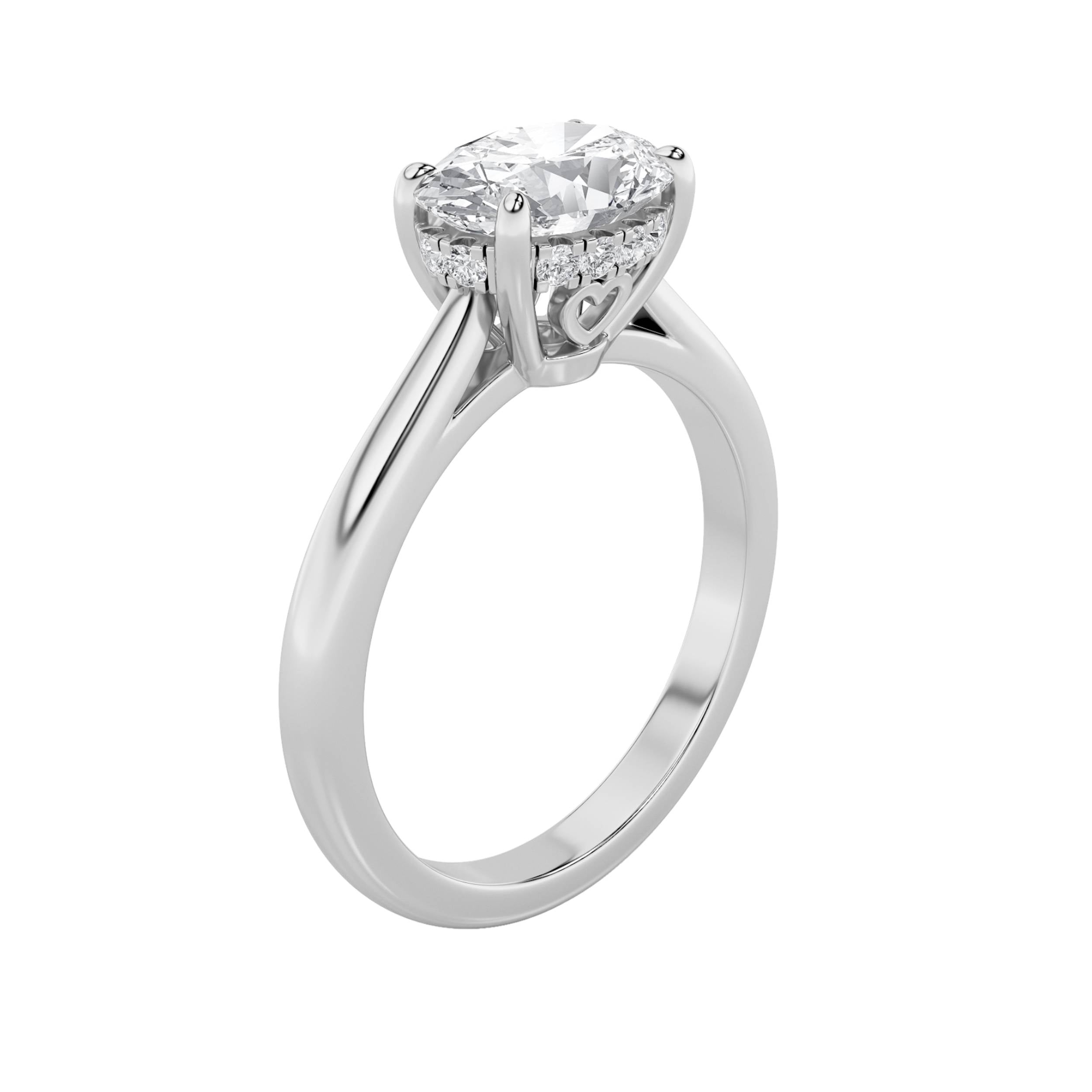 1.5Cttw Oval Shaped Lab Grown Diamond (F/VS) EastWest Solitaire Ring in 14K Gold
