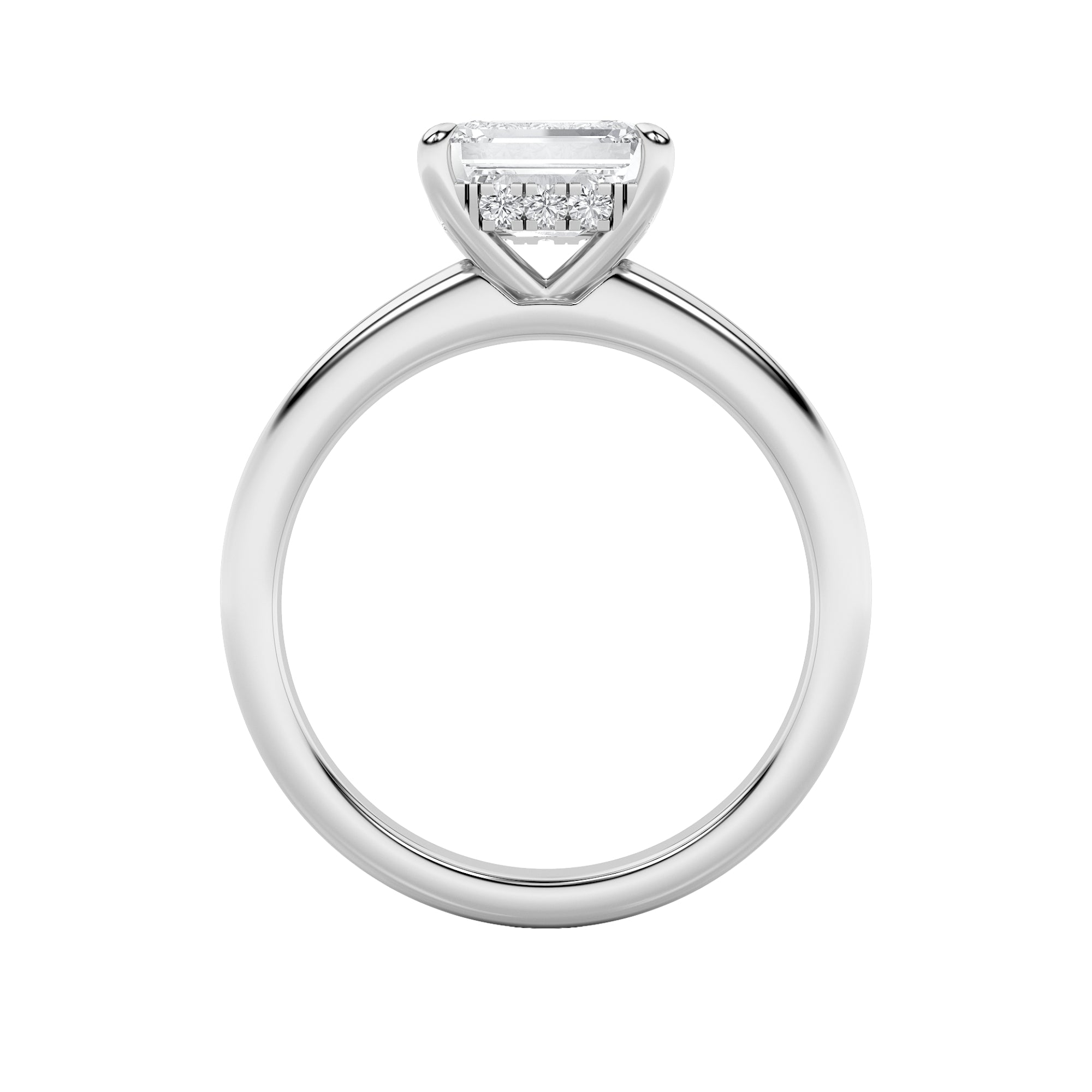 1.5Cttw Emerald Shaped Lab Grown Diamond (F/VS) East West Solitaire Ring in 14K Gold