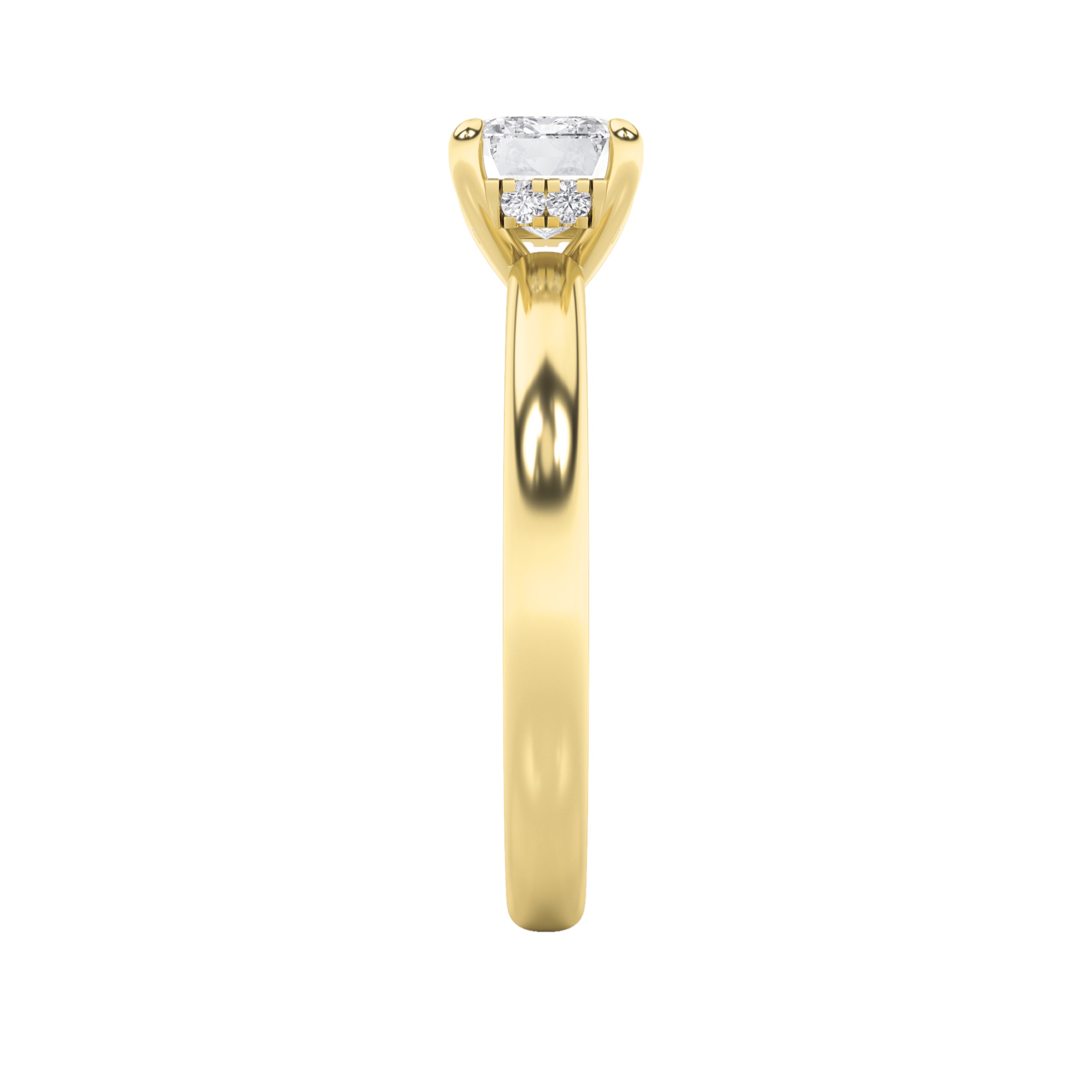 1.5Cttw Emerald Shaped Lab Grown Diamond (F/VS) East West Solitaire Ring in 14K Gold