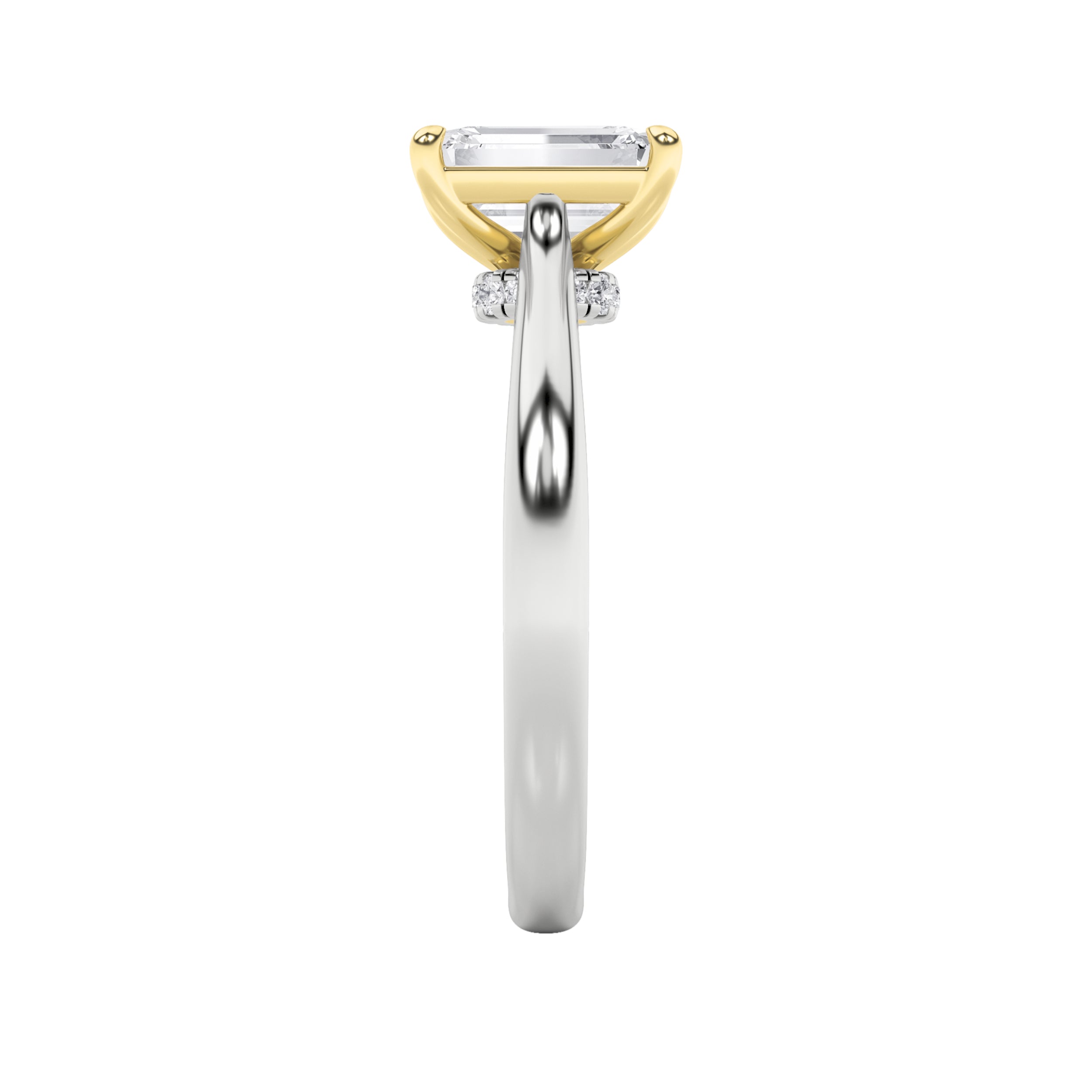2Cttw Emerald Shaped Lab Grown Diamond (F/VS) Solitaire Engagement Ring in 14K Gold