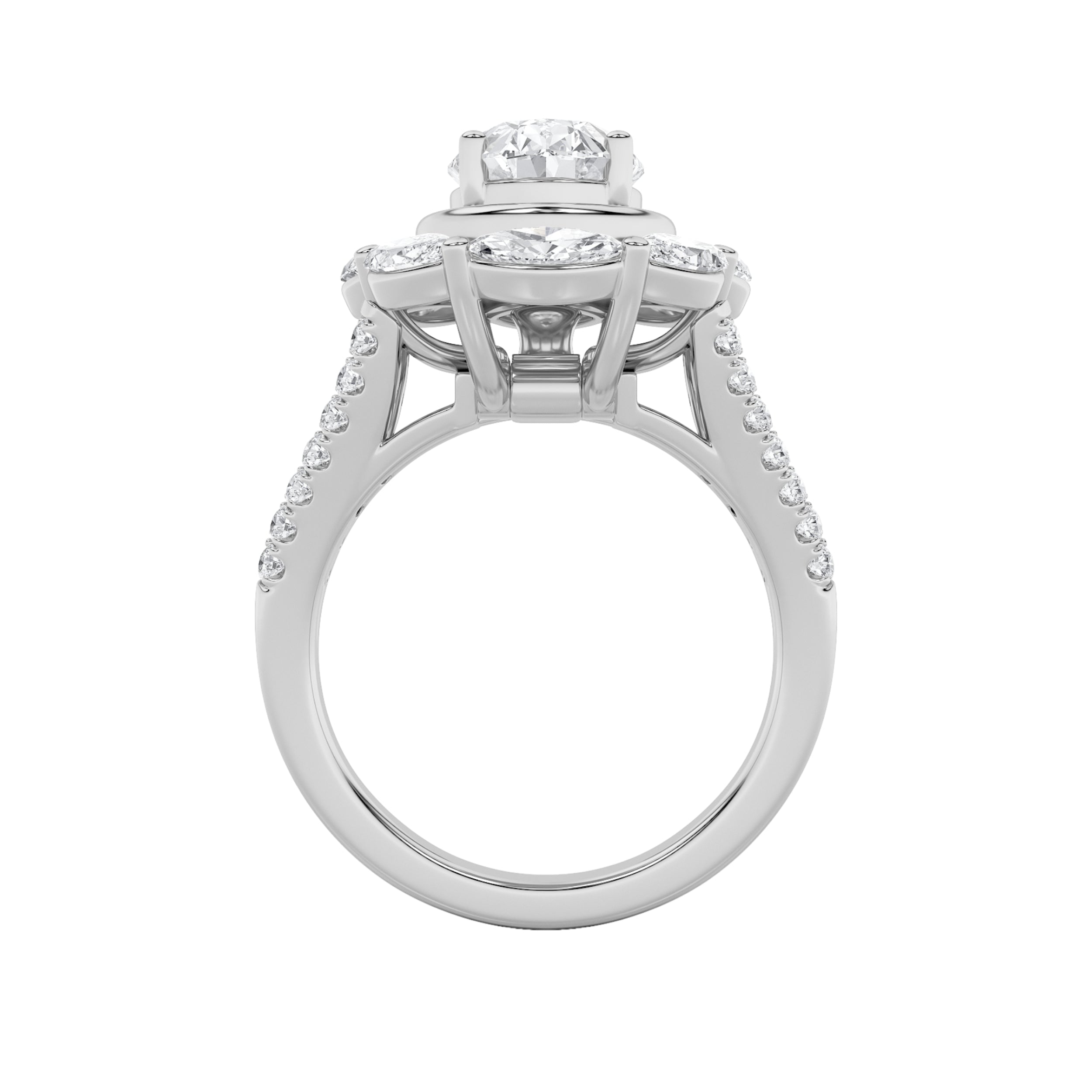 3.75Cttw Oval Shaped Lab Grown Diamond (G/VS)  Ring in 14K Gold