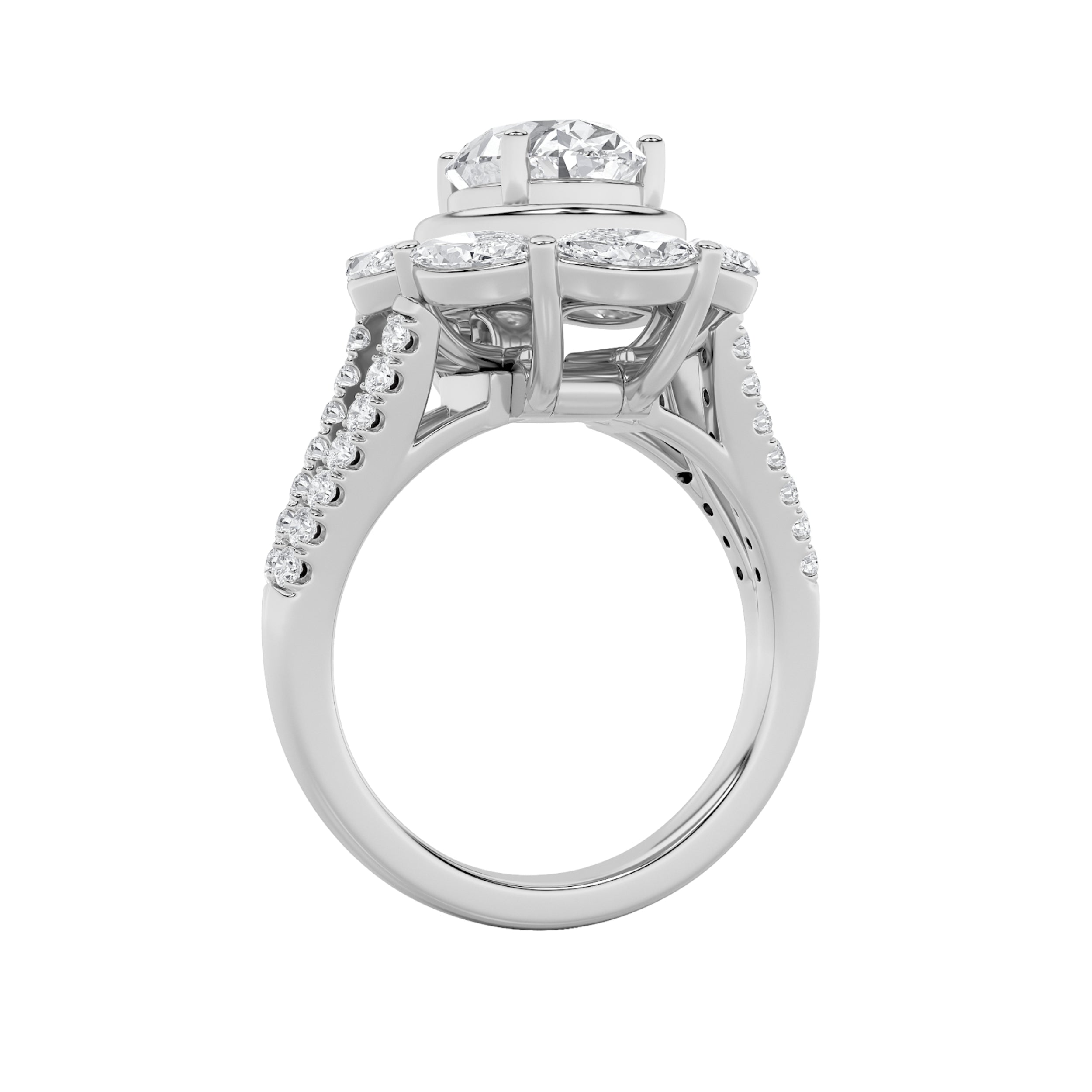 3.75Cttw Oval Shaped Lab Grown Diamond (G/VS)  Ring in 14K Gold