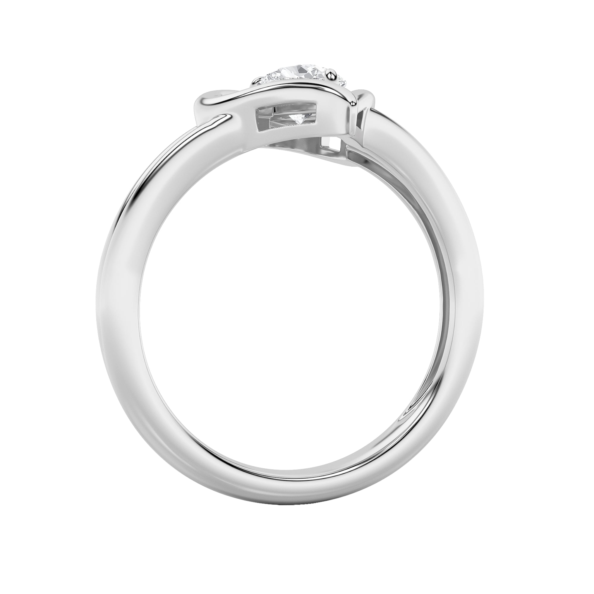 0.5Cttw Pear Shaped Lab Grown Diamond (F/VS) HeartRing in 14K  White Gold
