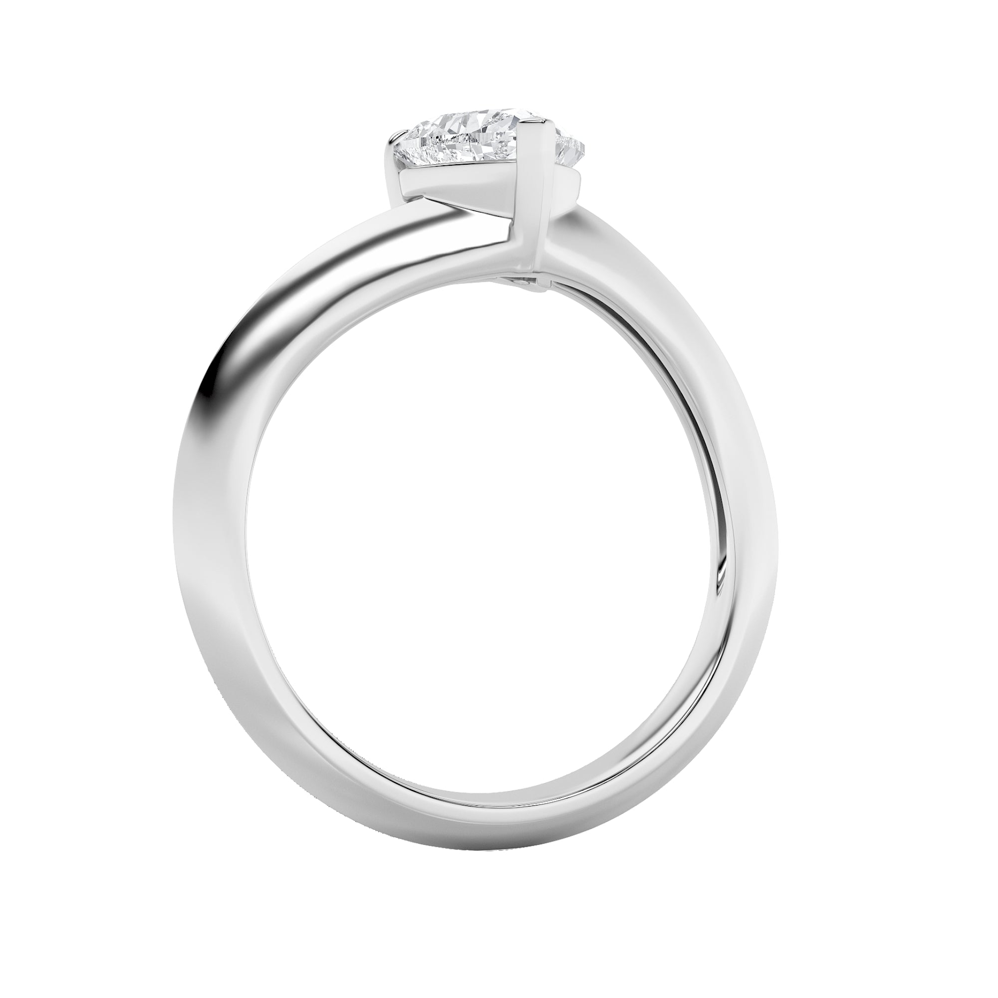 1Cttw Heart Shaped Lab Grown Diamond (F/VS) HeartShaped Ring in 14K Gold