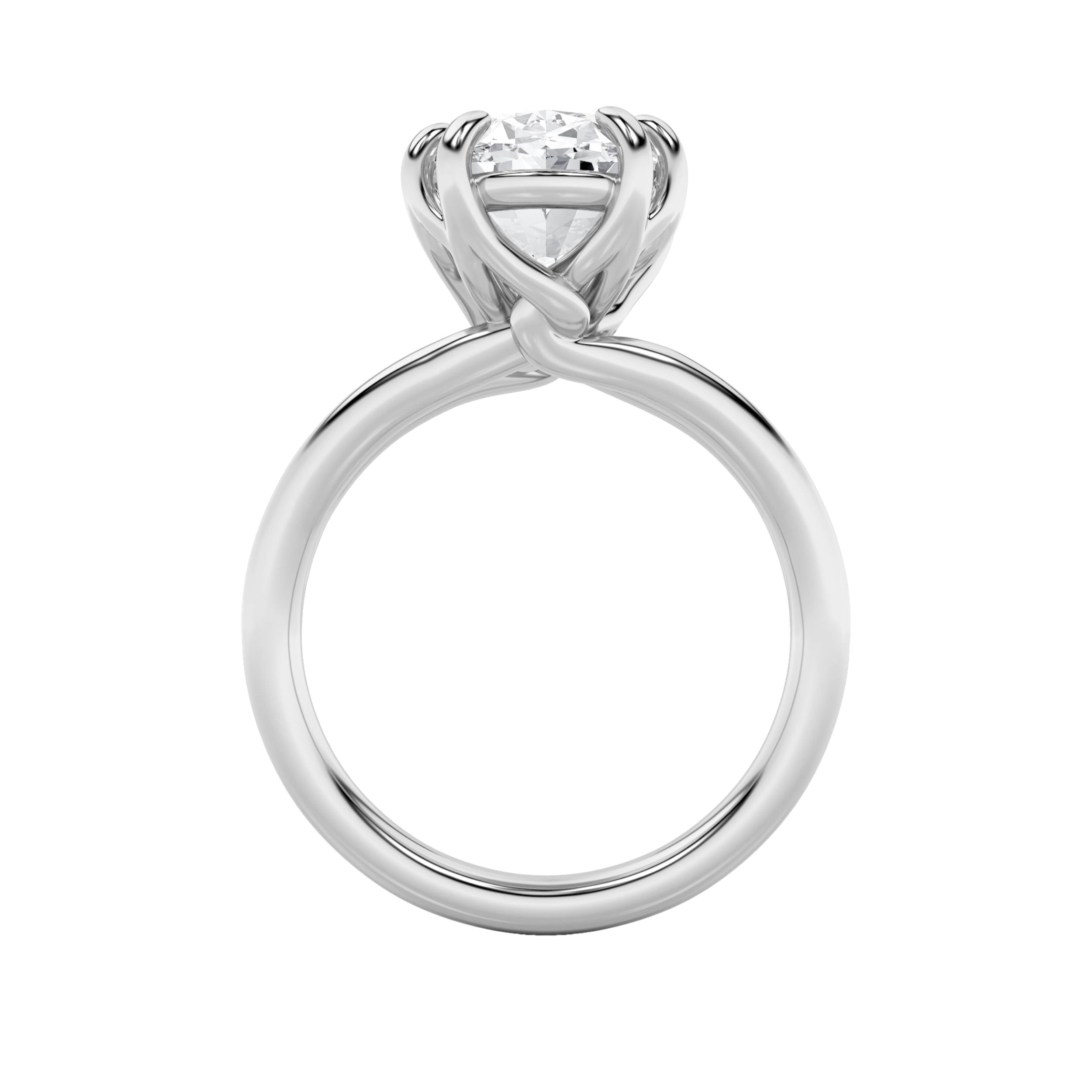5Cttw Oval Shaped Lab Grown Diamond (F/VS) Bold Split Shank Solitaire Engagement Ring in 14K Gold