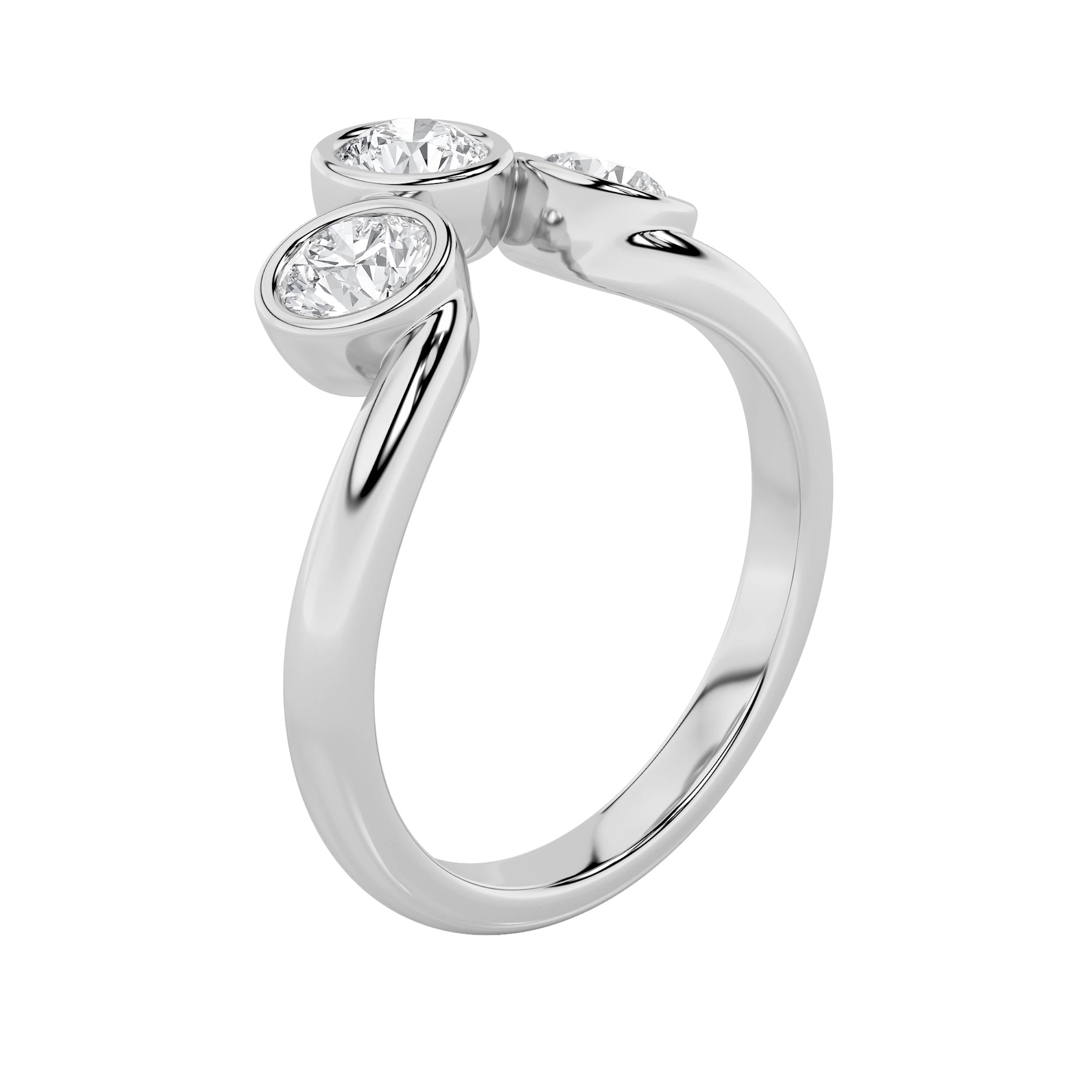 1Cttw Round Shaped Lab Grown Diamond (F/VS) ThreeStone Ring in 14K Gold