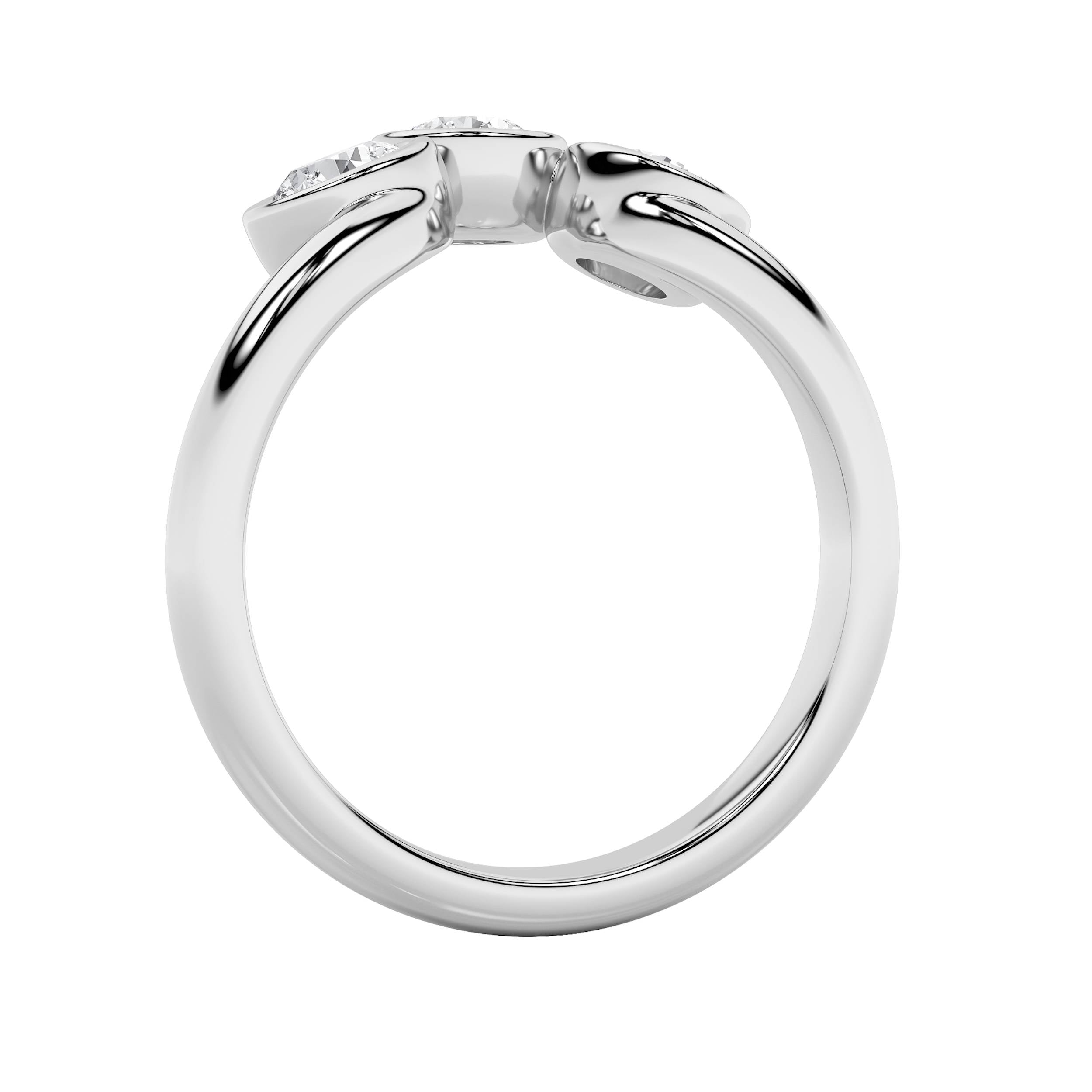 1Cttw Round Shaped Lab Grown Diamond (F/VS) ThreeStone Ring in 14K Gold