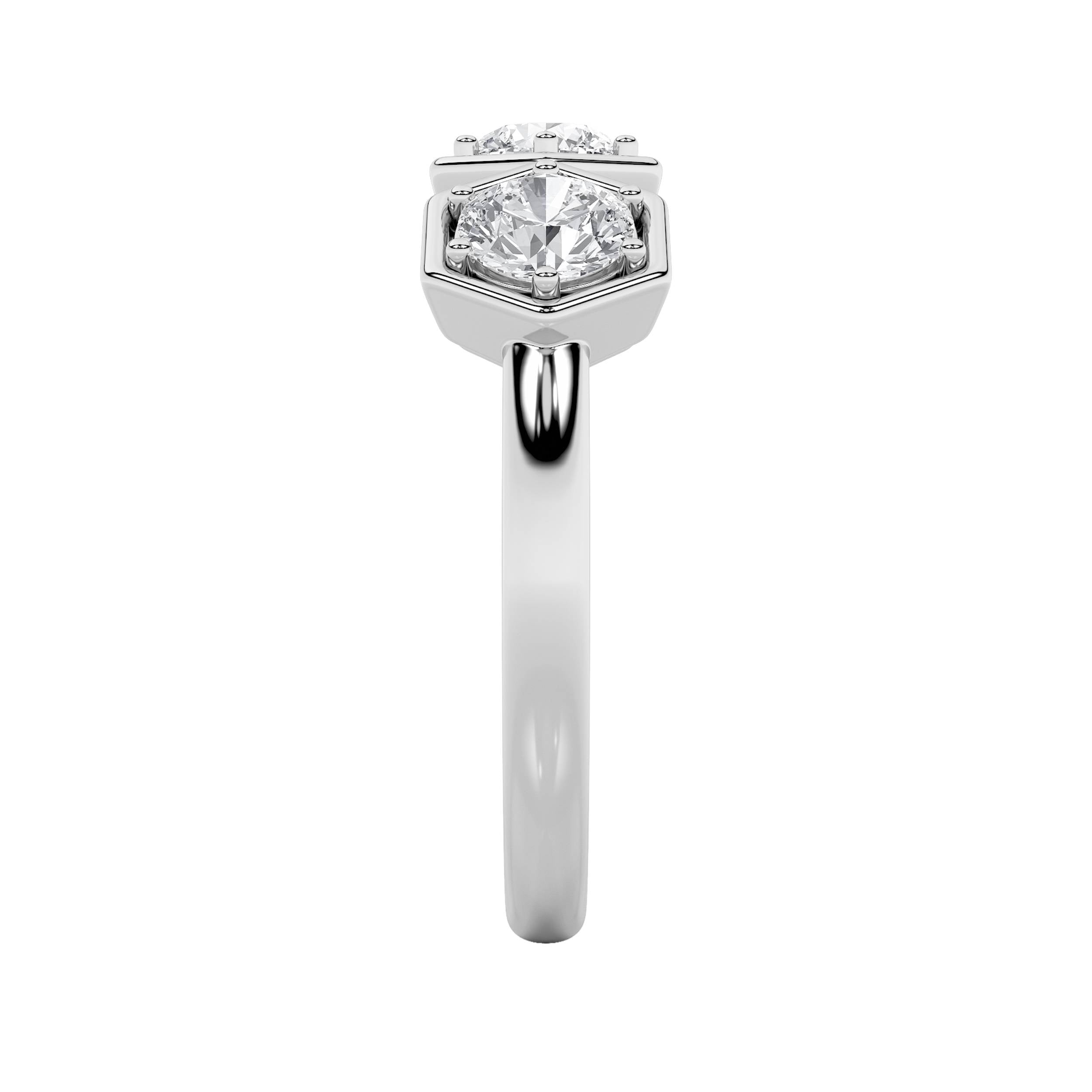 1Cttw Round Shaped Lab Grown Diamond (F/VS) ThreeStone Ring in 14K Gold