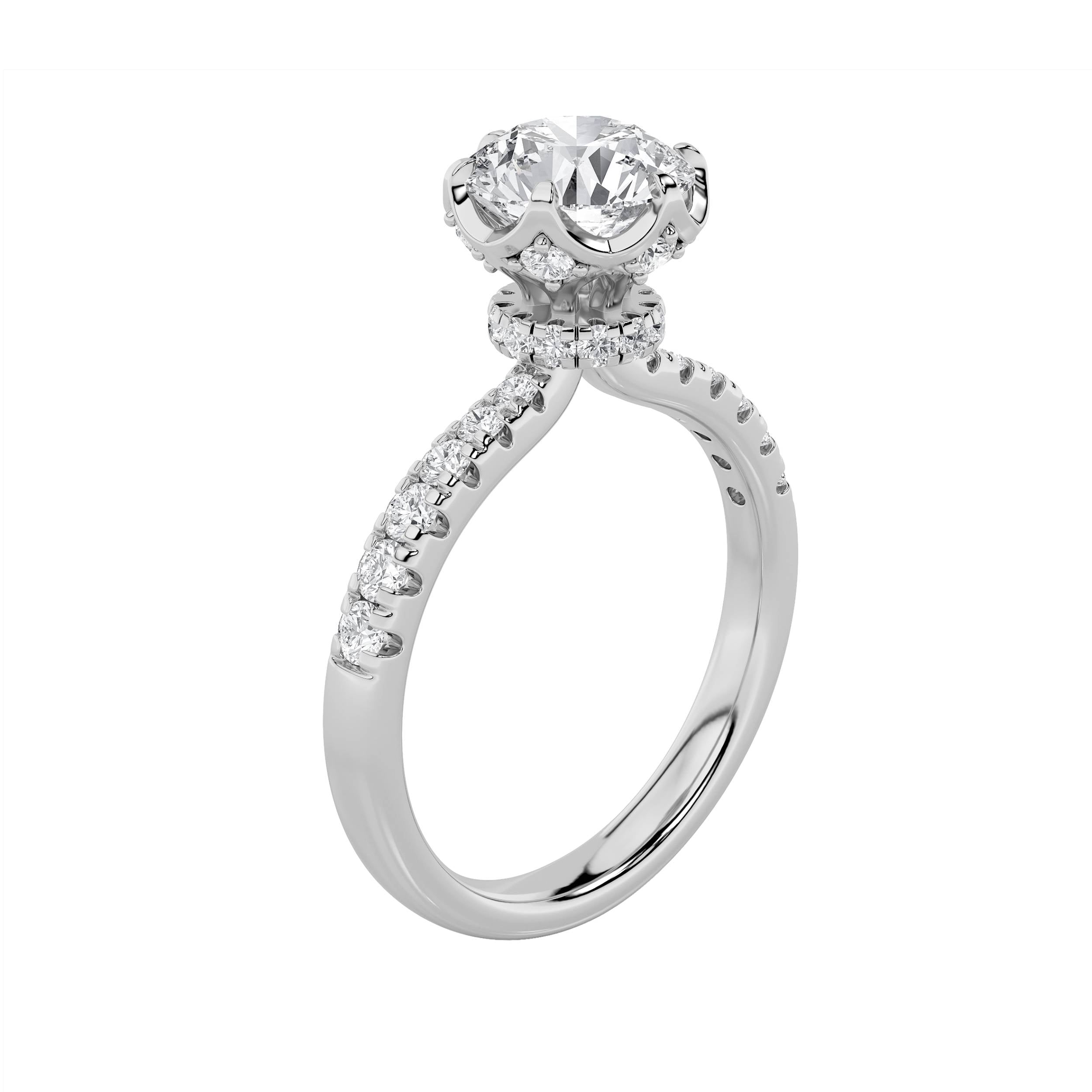 2Cttw Round Shaped Lab Grown Diamond (F/VS) Solitaire Engagement Ring in 14K Gold