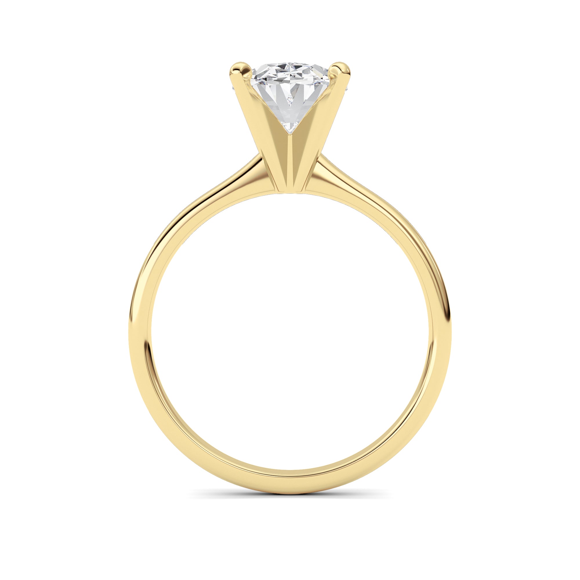 2Cttw Oval Shaped Lab Grown Diamond Classic Solitaire Ring in 14K Gold (F/VS)